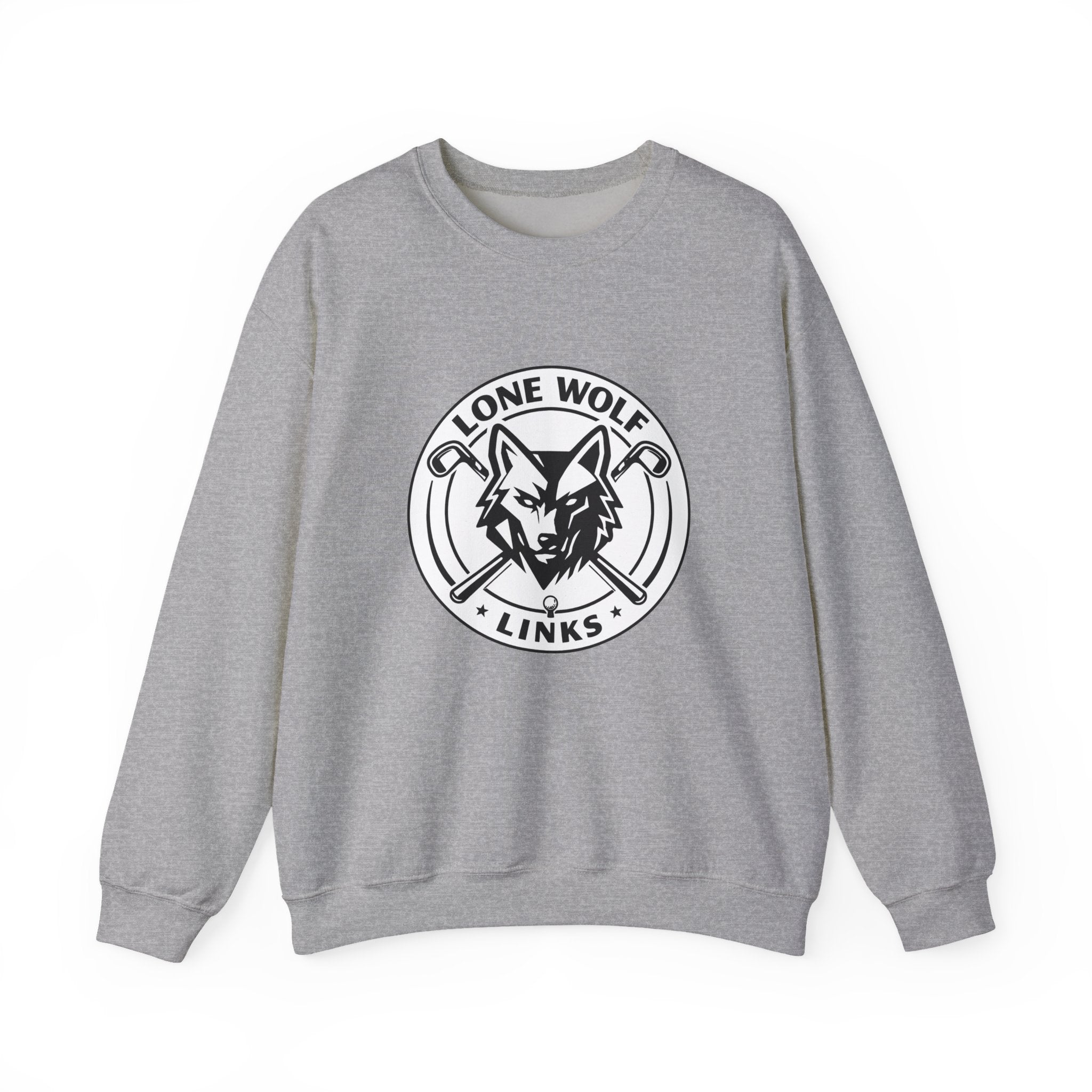 Lone Wolf Links Crewneck Sweatshirt - Unisex Golf Club Logo Pullover