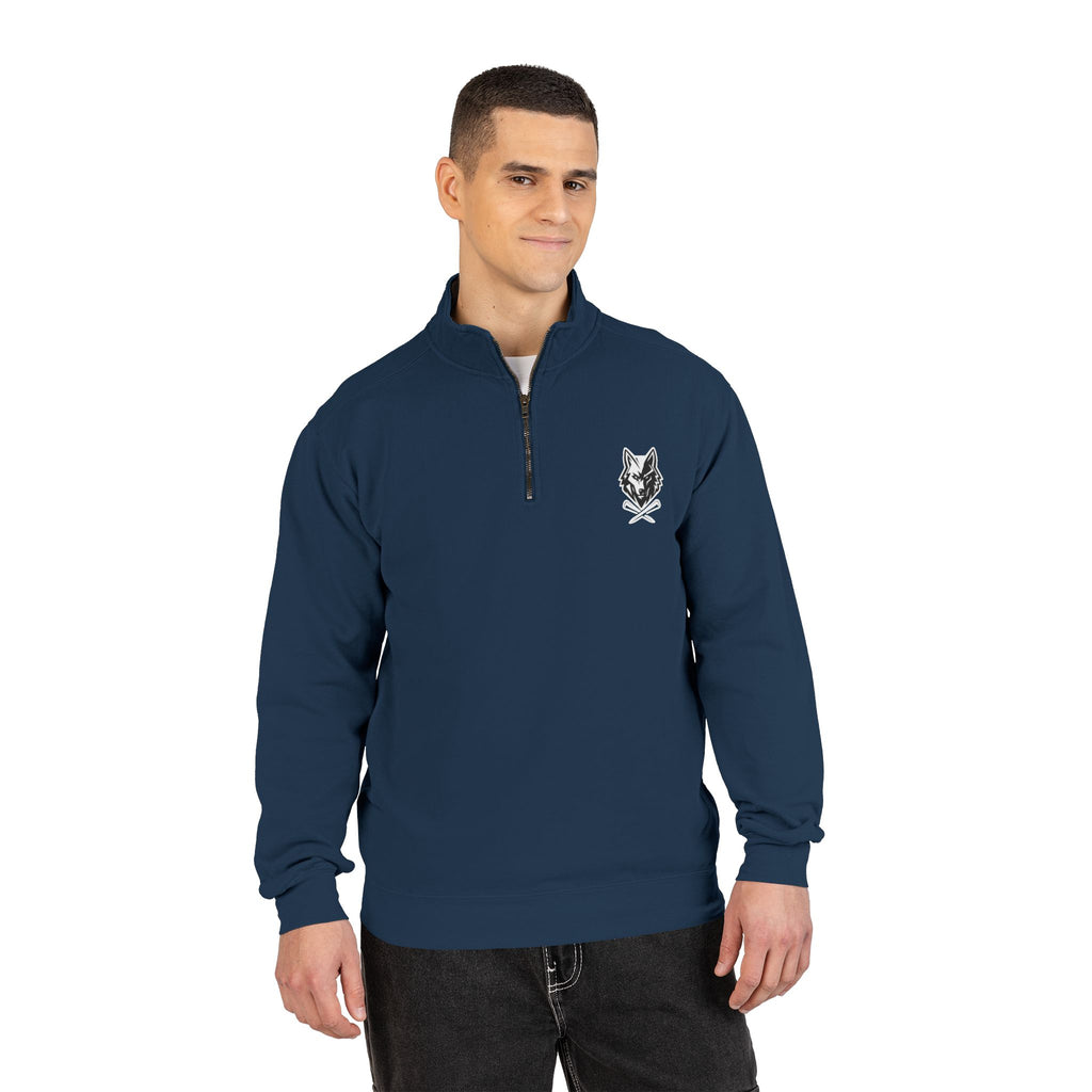 Wolf & Crossed Tee Quarter-Zip Unisex Sweatshirt