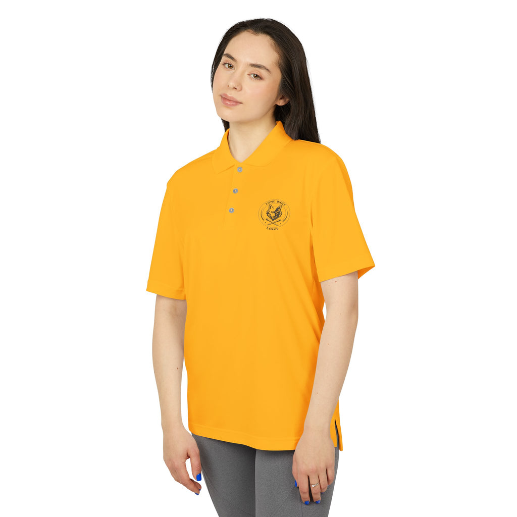 Unisex Performance Polo - Wolf with Crossed Tees