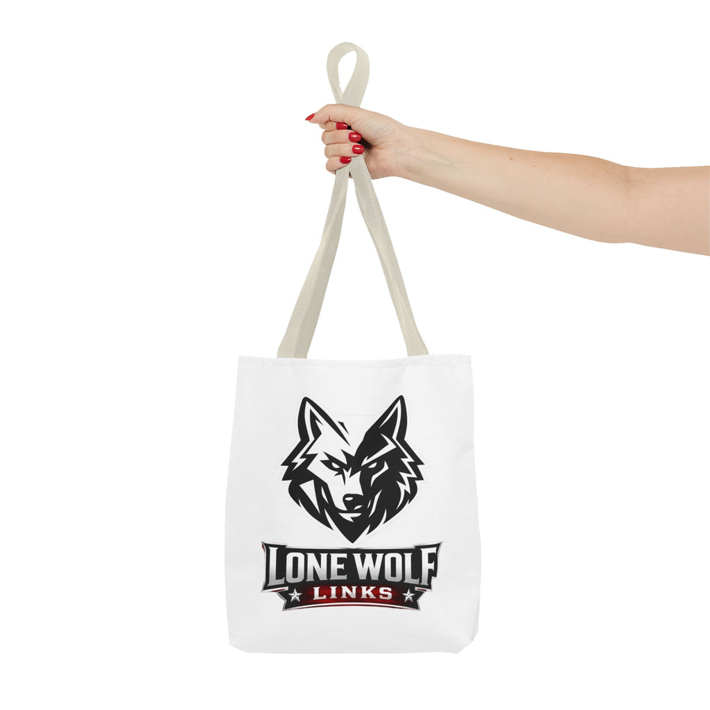 Lone Wolf Links Golf Tote Bag - Logo Canvas Carryall for Golfers