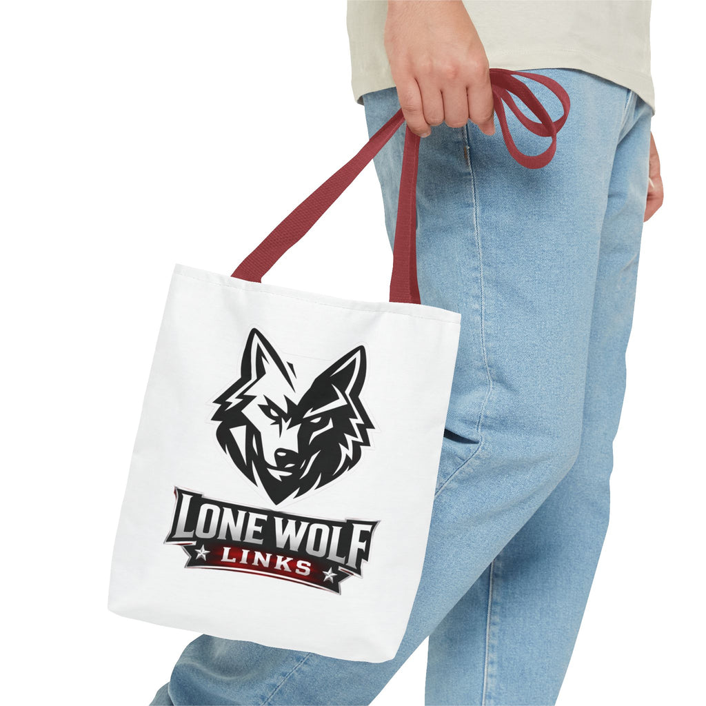 Lone Wolf Links Golf Tote Bag - Logo Canvas Carryall for Golfers