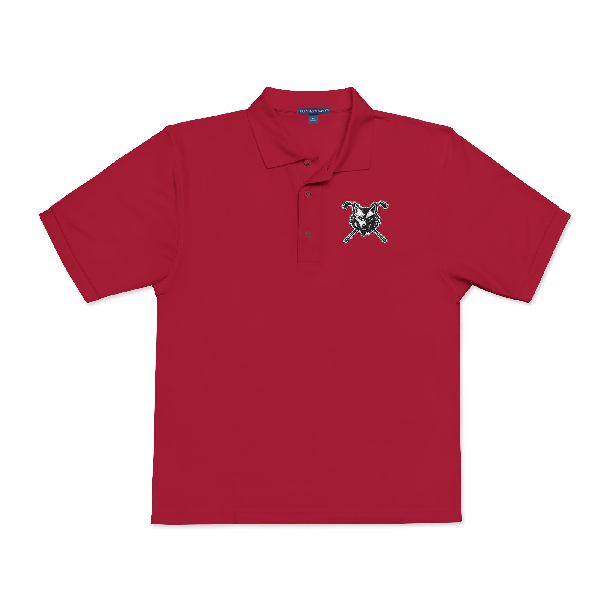 Embroidered Unisex Wolf & Clubs Polo Shirt - Casual Golf Wear