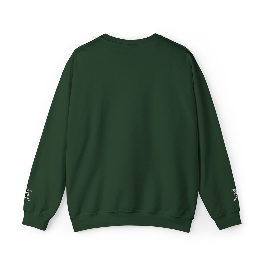 Crewneck Unisex Sweatshirt - Minimal Black Wolf Crossed Tees Graphic
