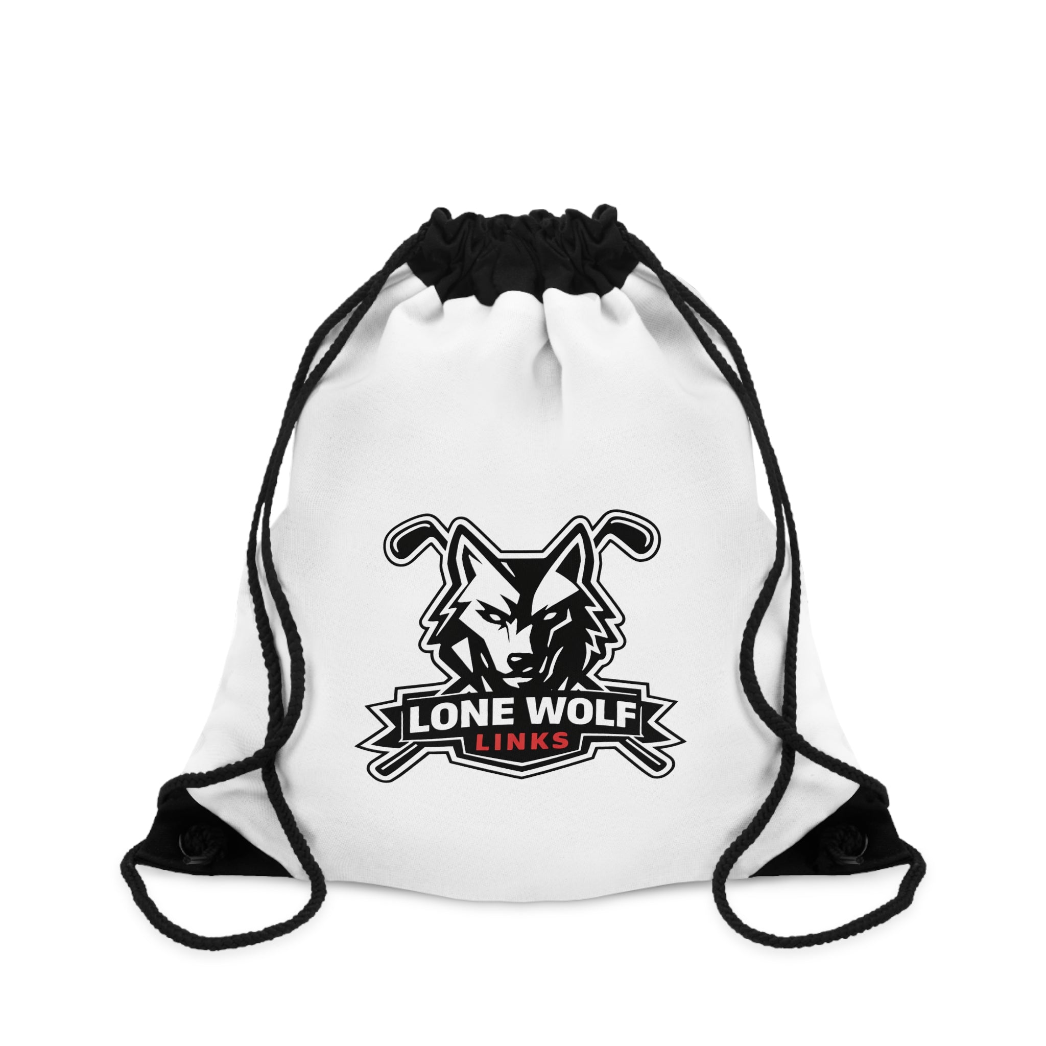Lone Wolf Links Golf Drawstring Bag – Athletic Gym & Course Tote
