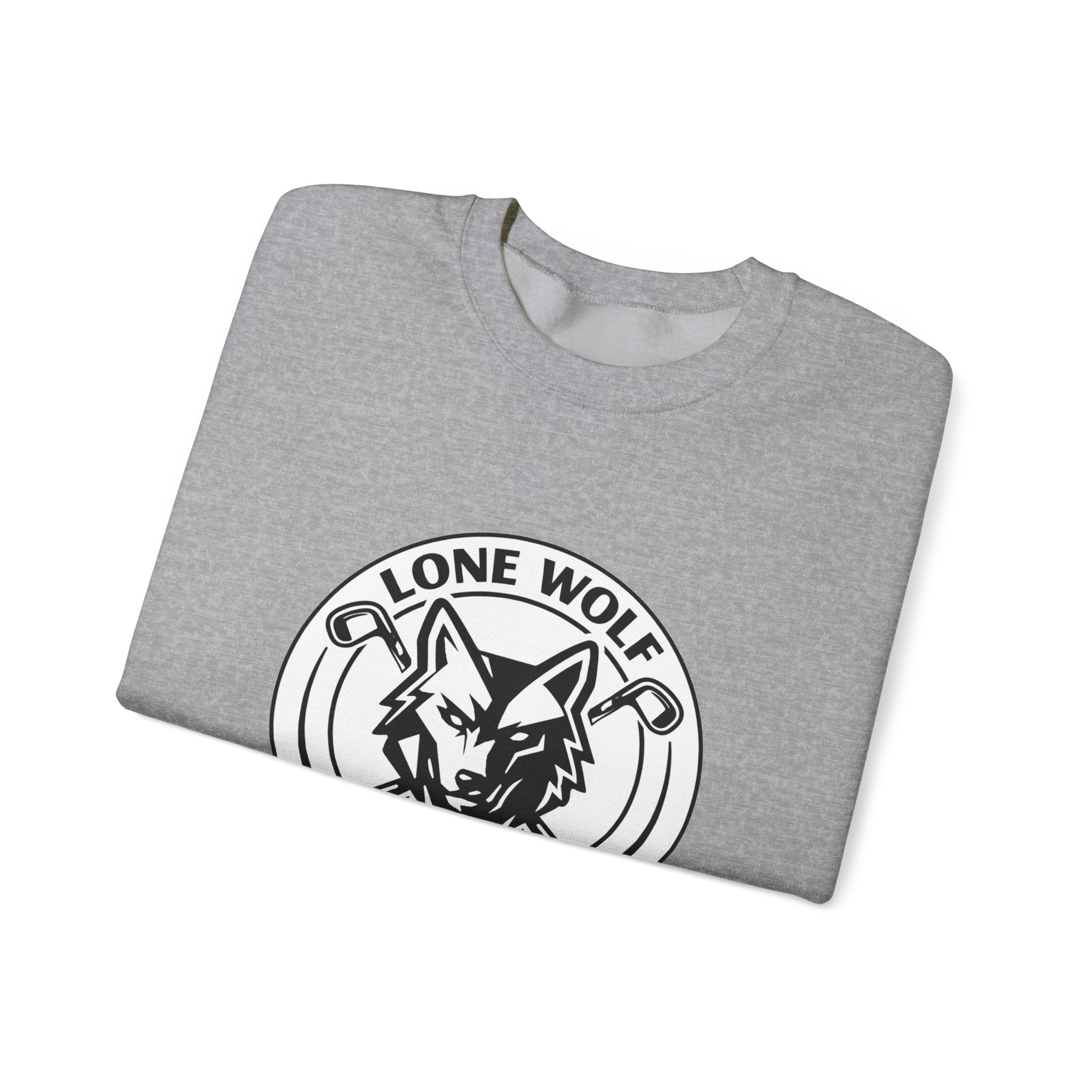 Lone Wolf Links Crewneck Sweatshirt - Unisex Golf Club Logo Pullover