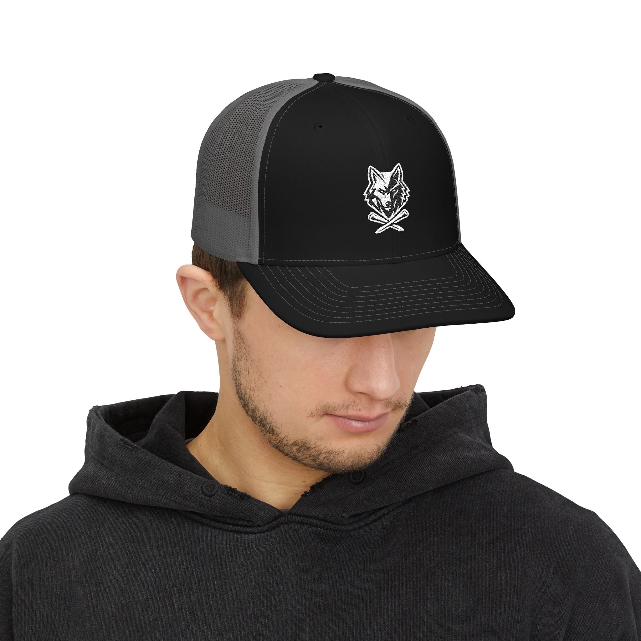 Trucker Hat - Lone Wolf Links with Crossed Tees Embroidered Snapback