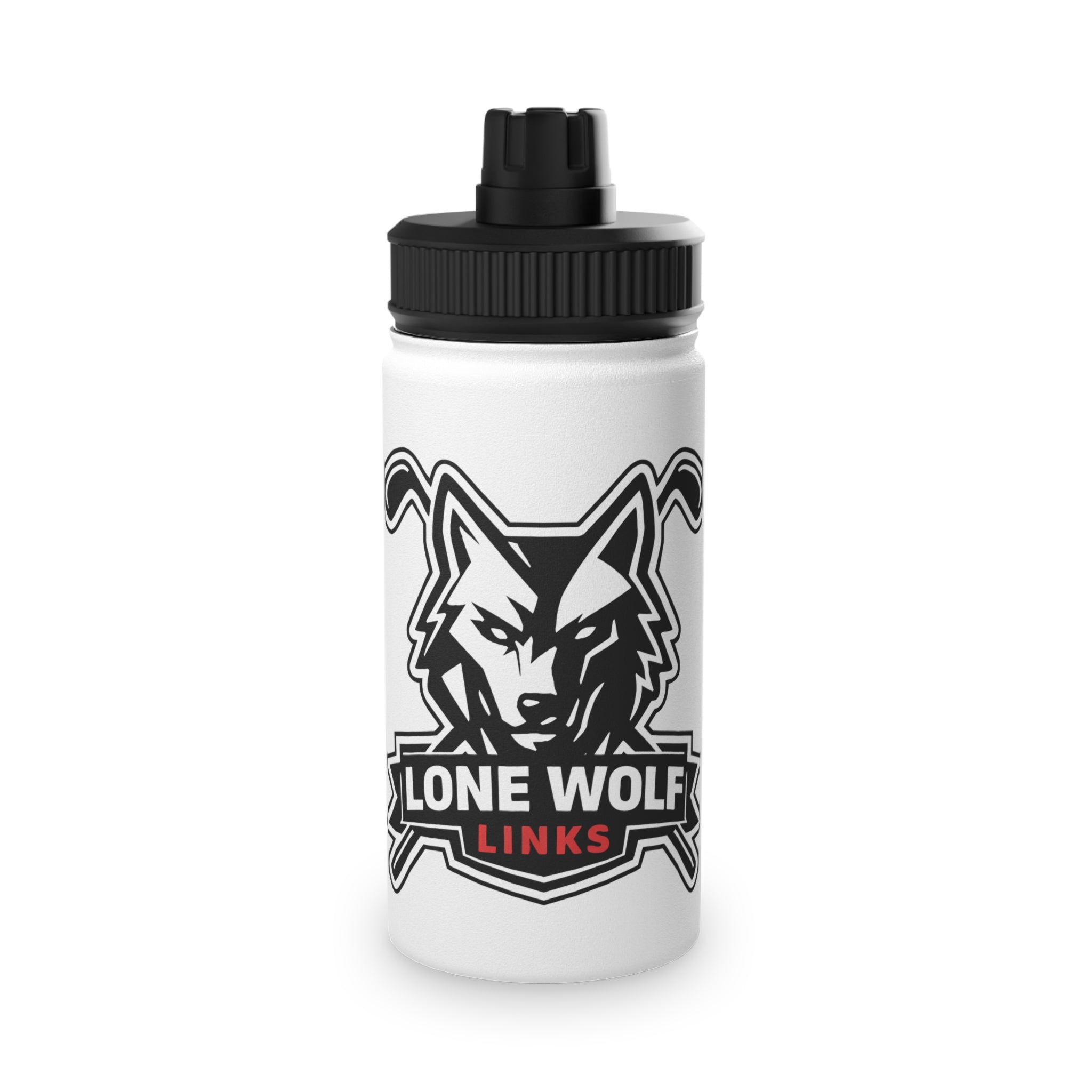 Lone Wolf Sports Stainless Steel Water Bottle - Insulated Athletic Bottle with Sports Lid