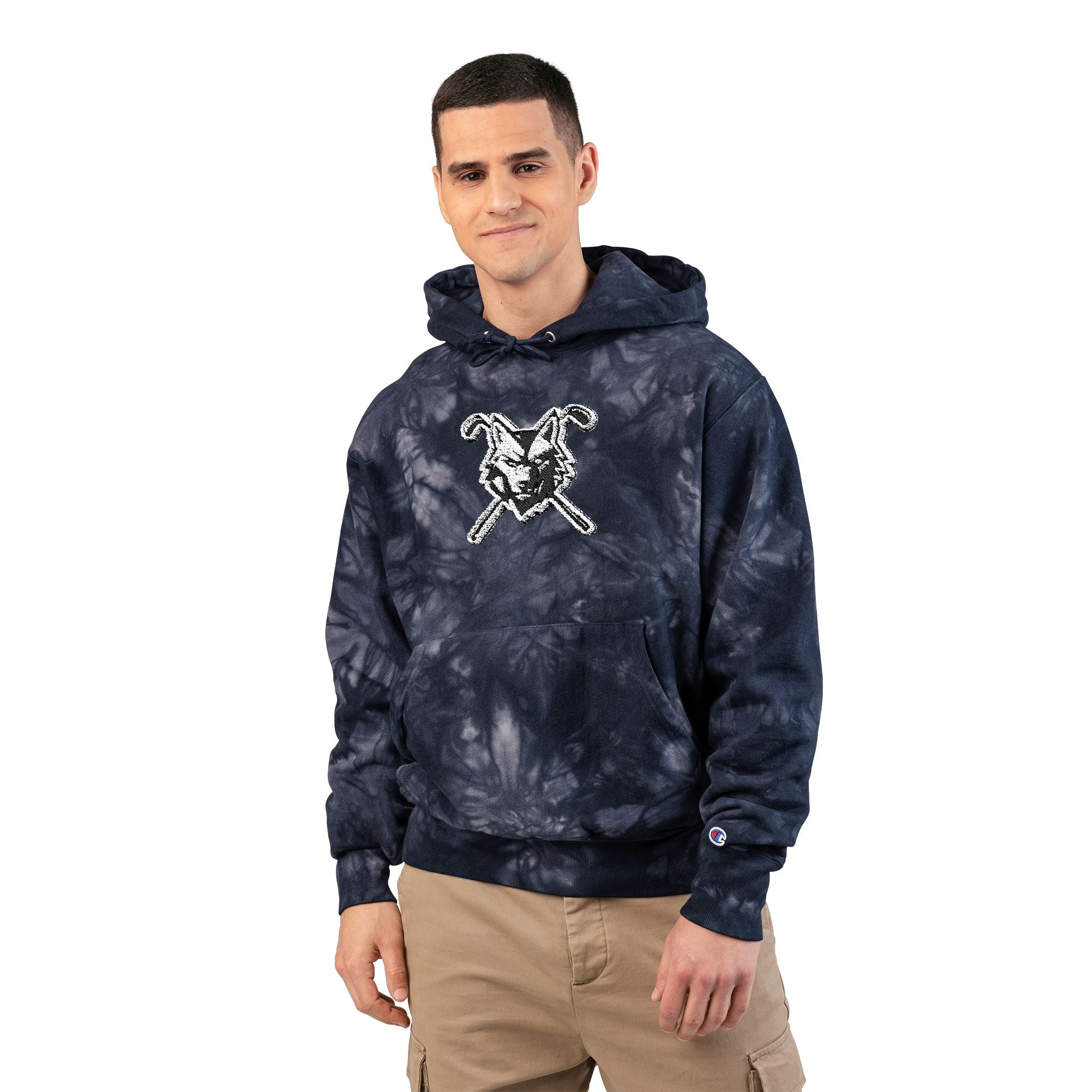 Unisex Tie-Dye Wolf & Crossed Clubs Hoodie