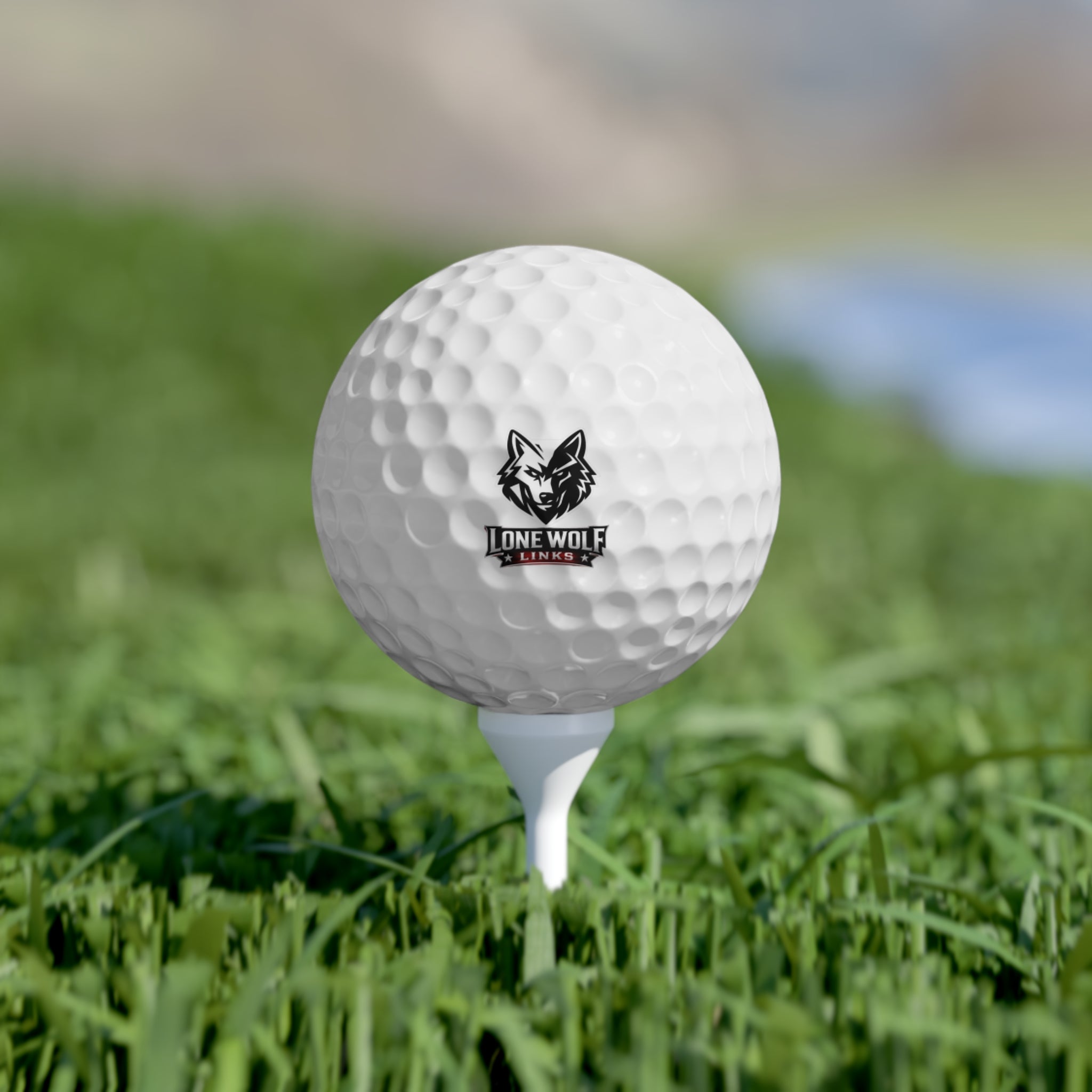 Golf Balls, 6pcs - Lone Wolf Links Logo