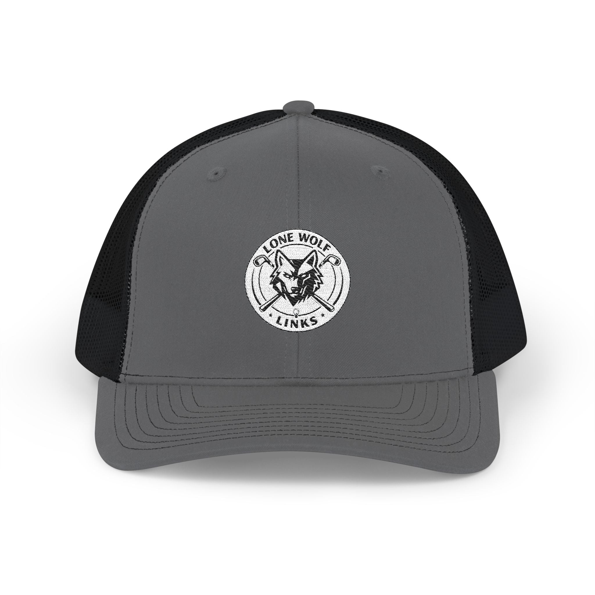 Trucker Hat - Wintage Compass Wolf Embroidered Snapback