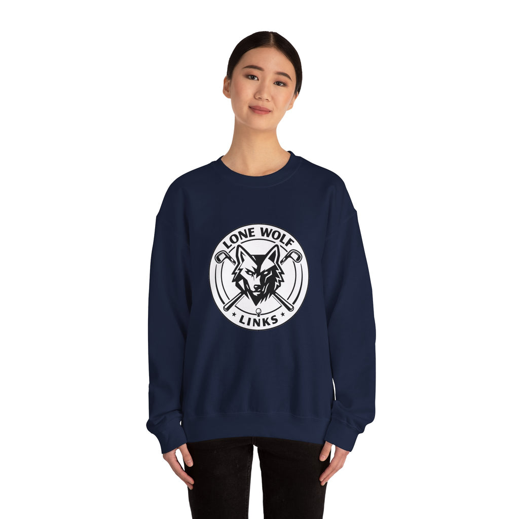 Lone Wolf Links Crewneck Sweatshirt - Unisex Golf Club Logo Pullover
