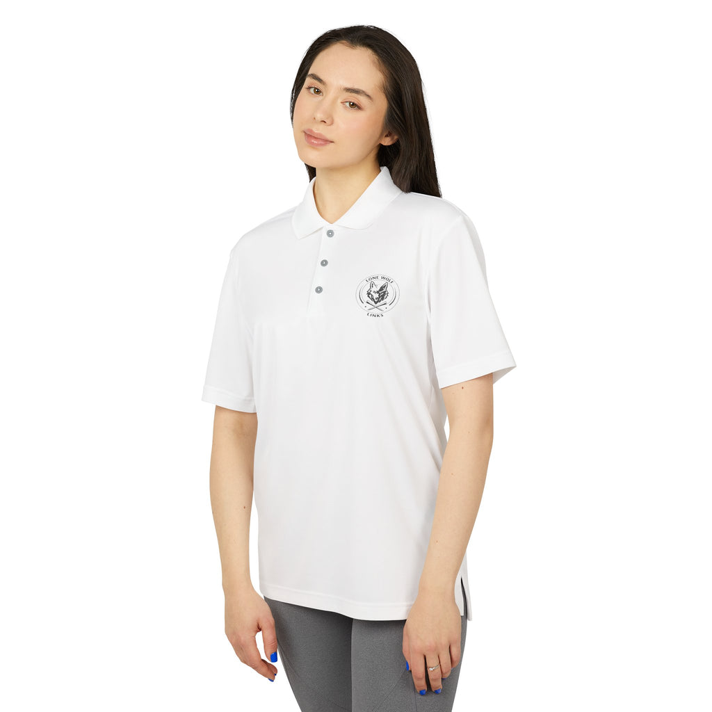 Unisex Performance Polo - Wolf with Crossed Tees