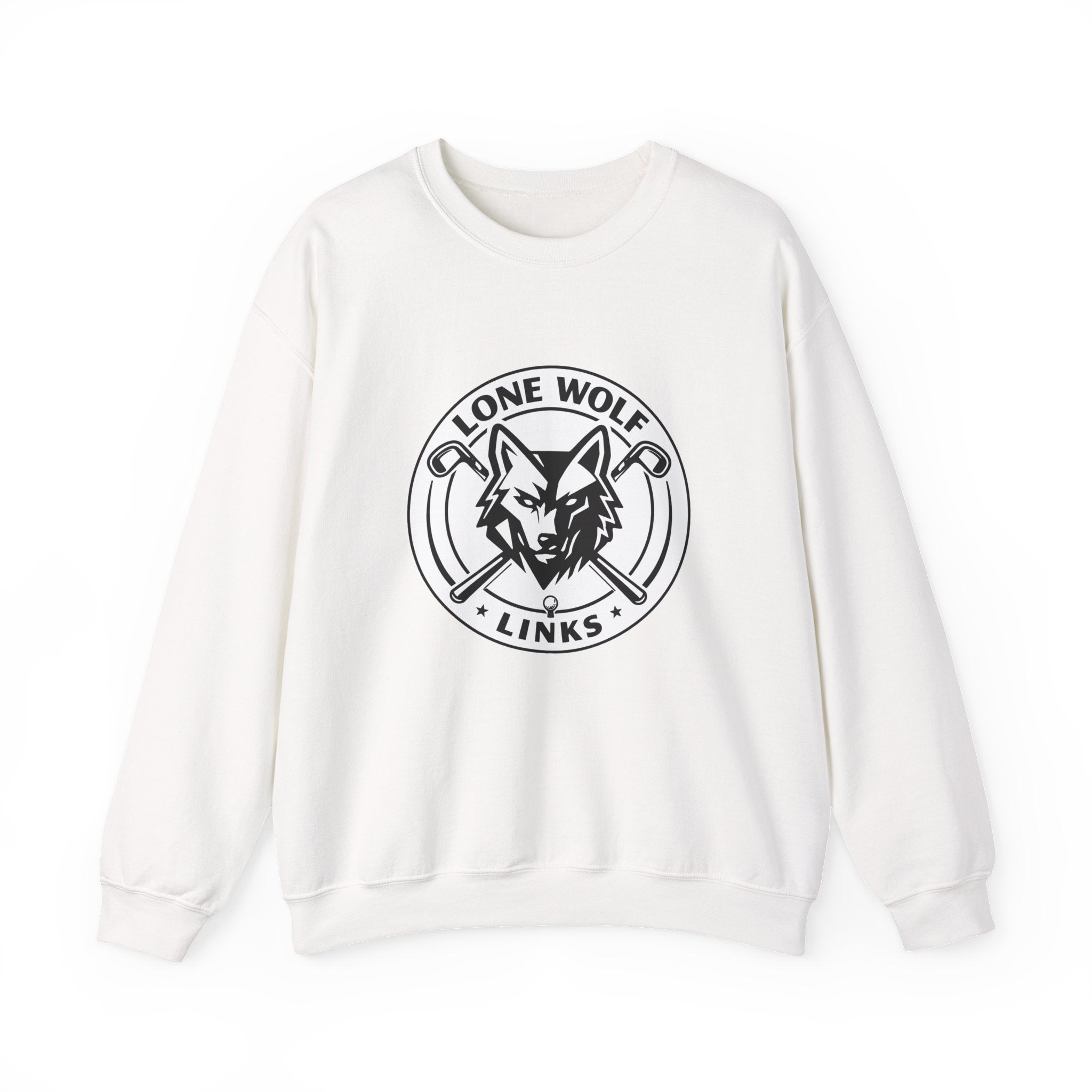 Lone Wolf Links Crewneck Sweatshirt - Unisex Golf Club Logo Pullover