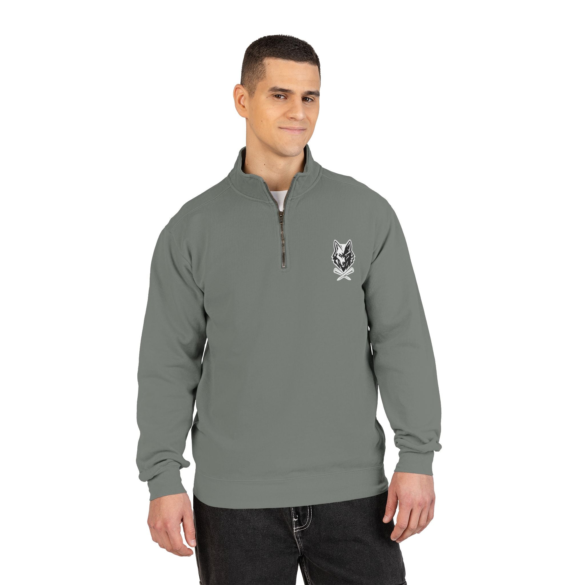 Wolf & Crossed Tee Quarter-Zip Unisex Sweatshirt
