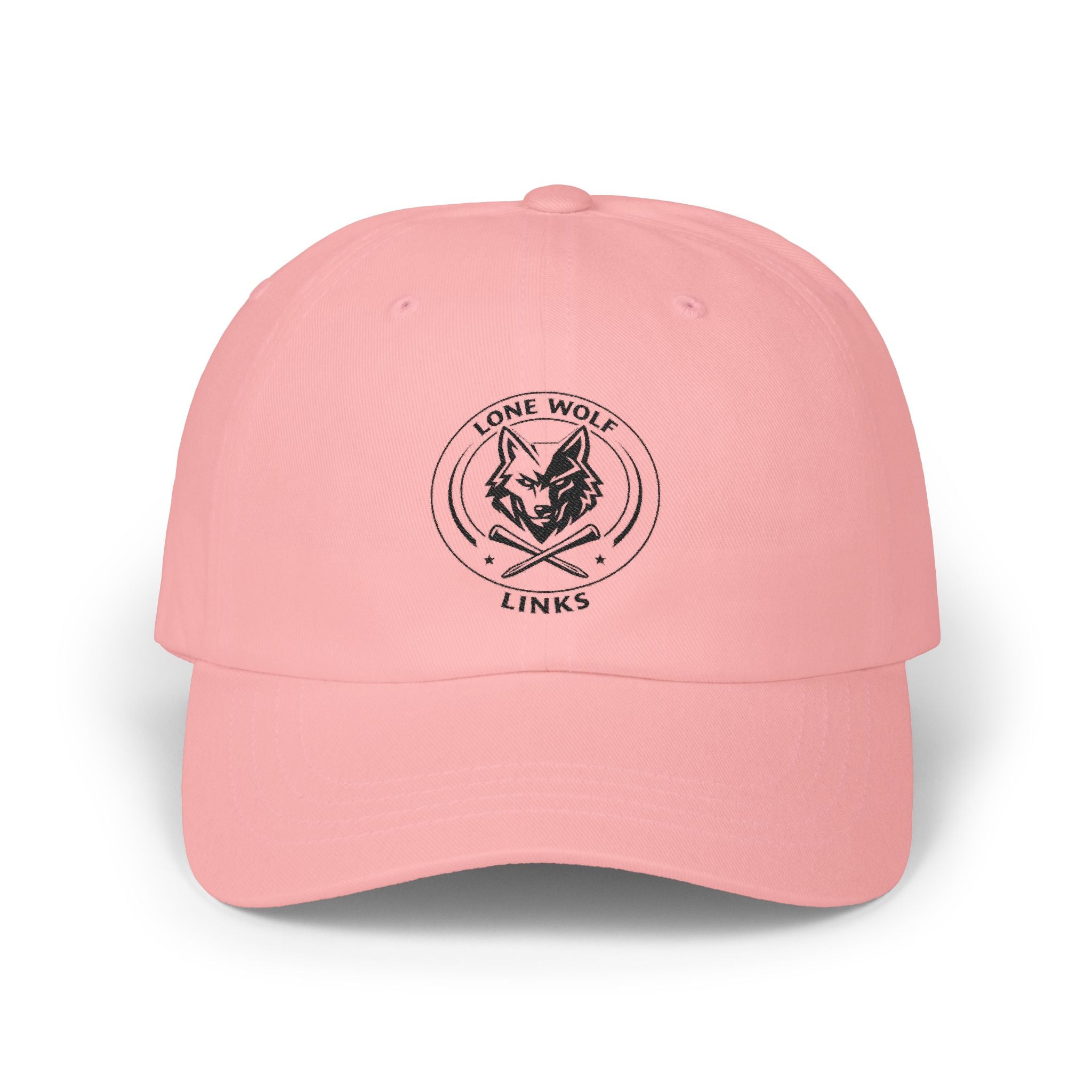 Dad Cap - 'Lone Wolf Links' Embroidered Logo Golf Hat