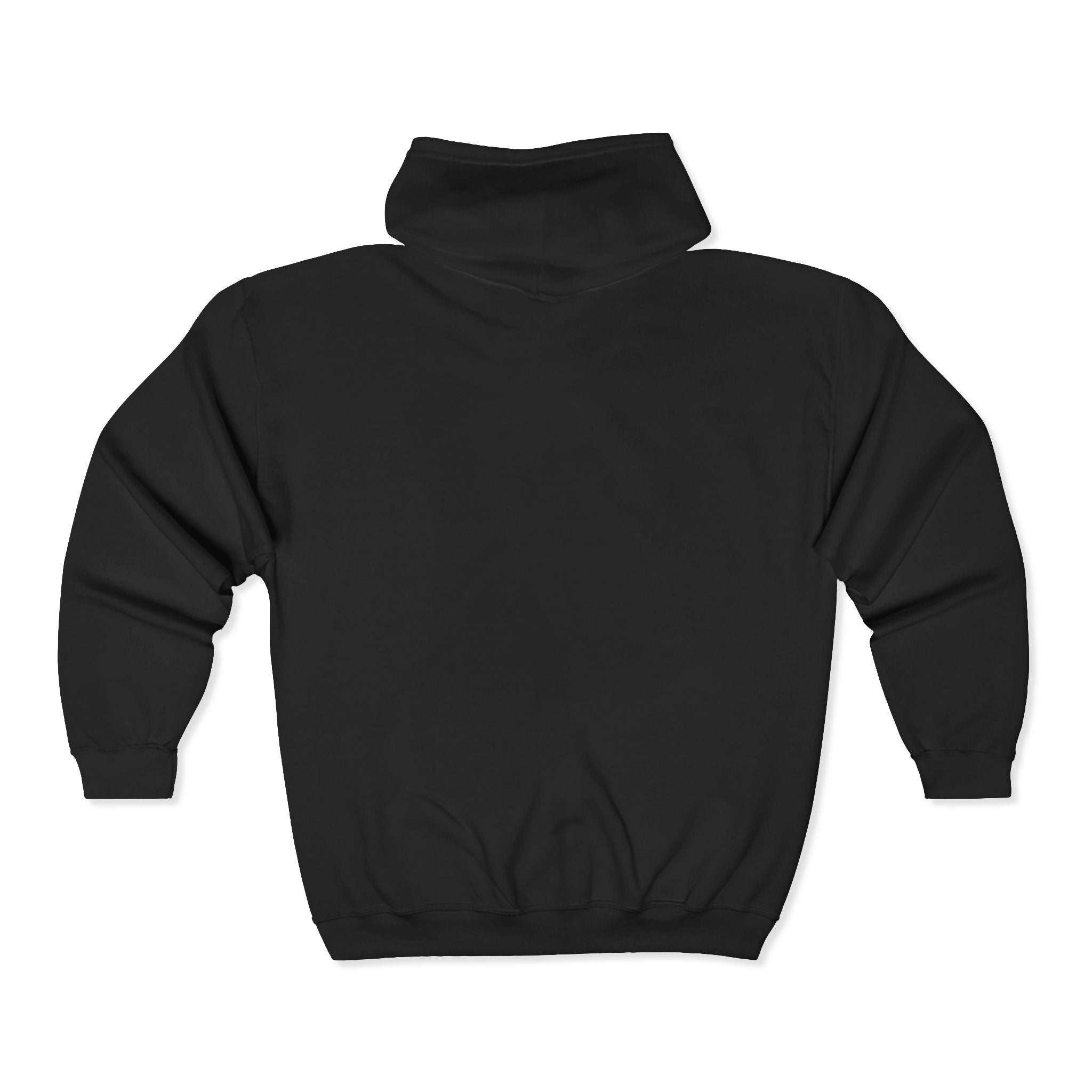 Wolf & Crossed Tees Zip Hoodie - Unisex Black Full-Zip Sweatshirt