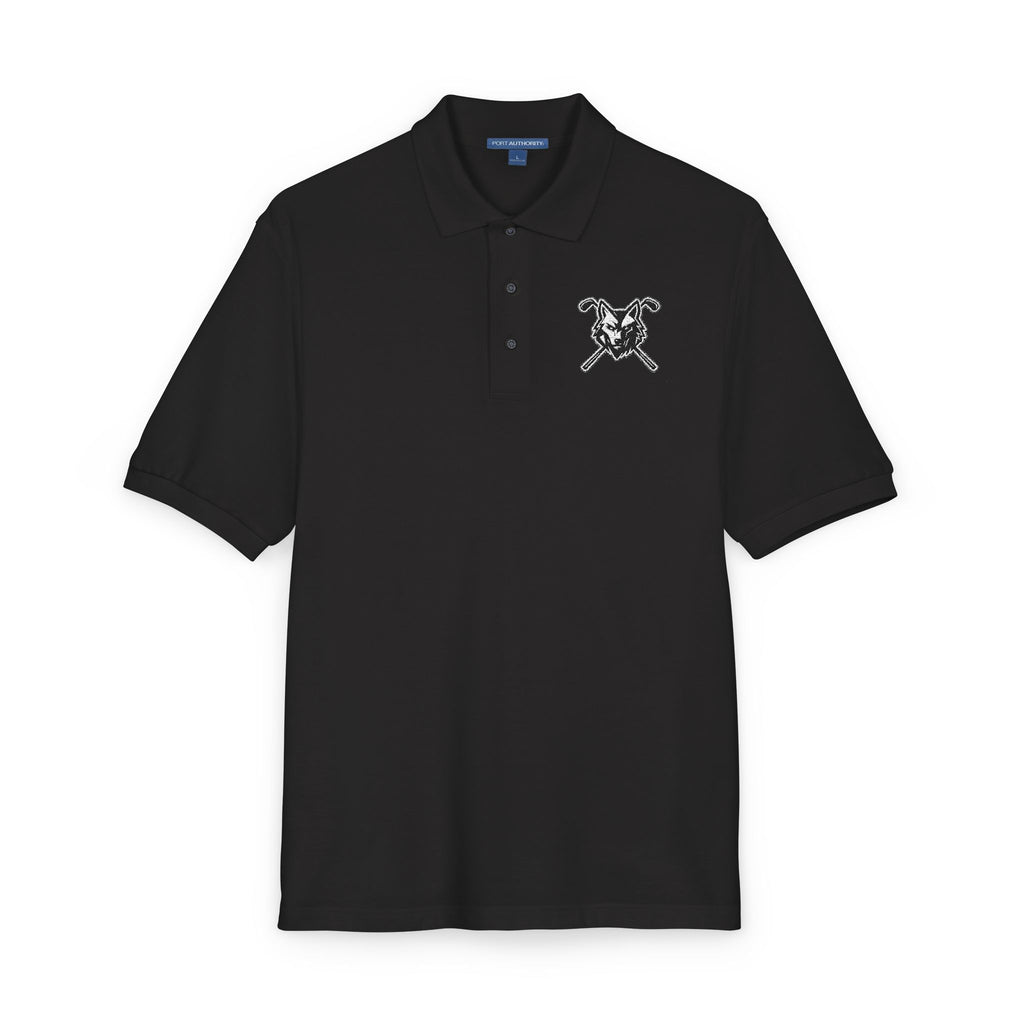 Embroidered Unisex Wolf & Clubs Polo Shirt - Casual Golf Wear