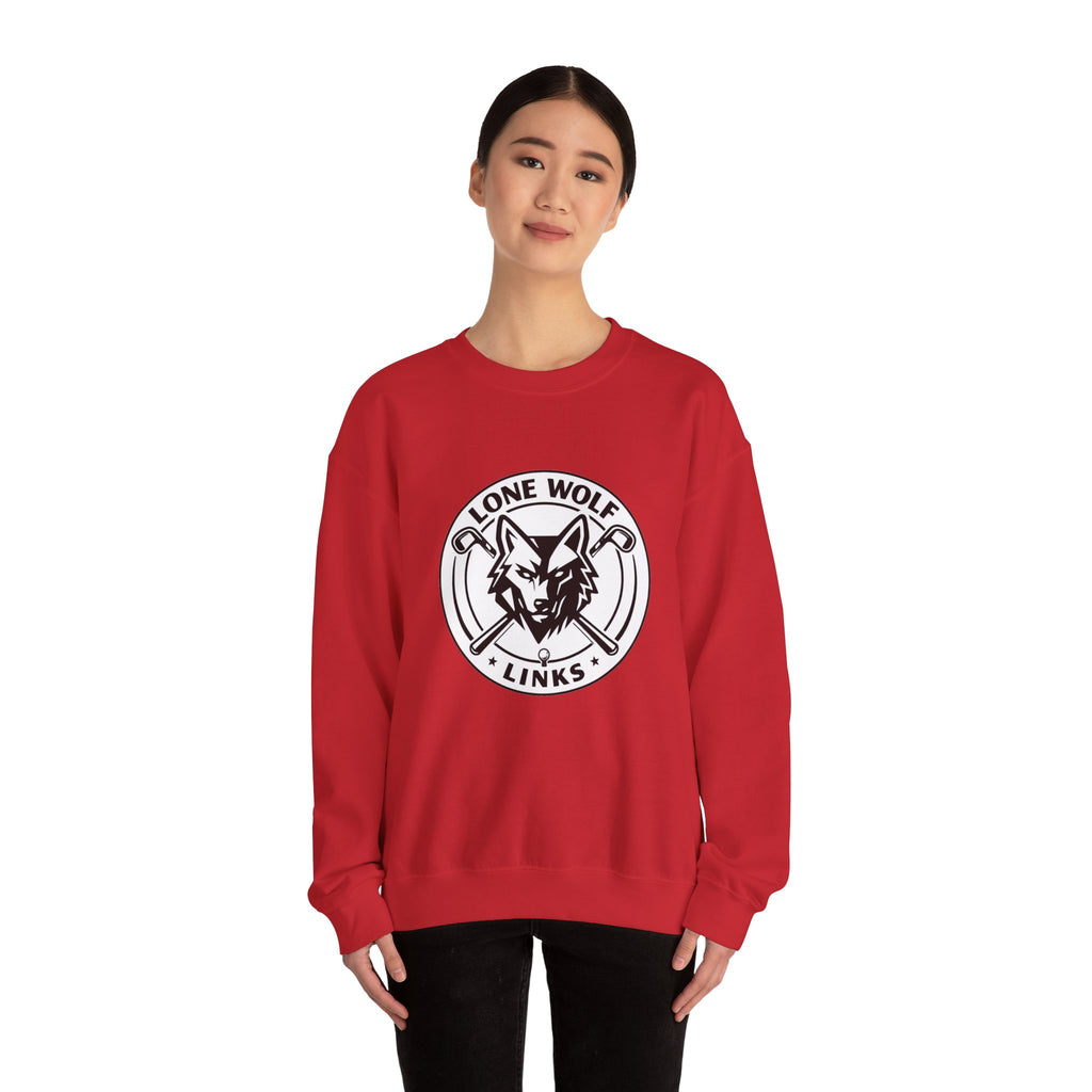 Lone Wolf Links Crewneck Sweatshirt - Unisex Golf Club Logo Pullover
