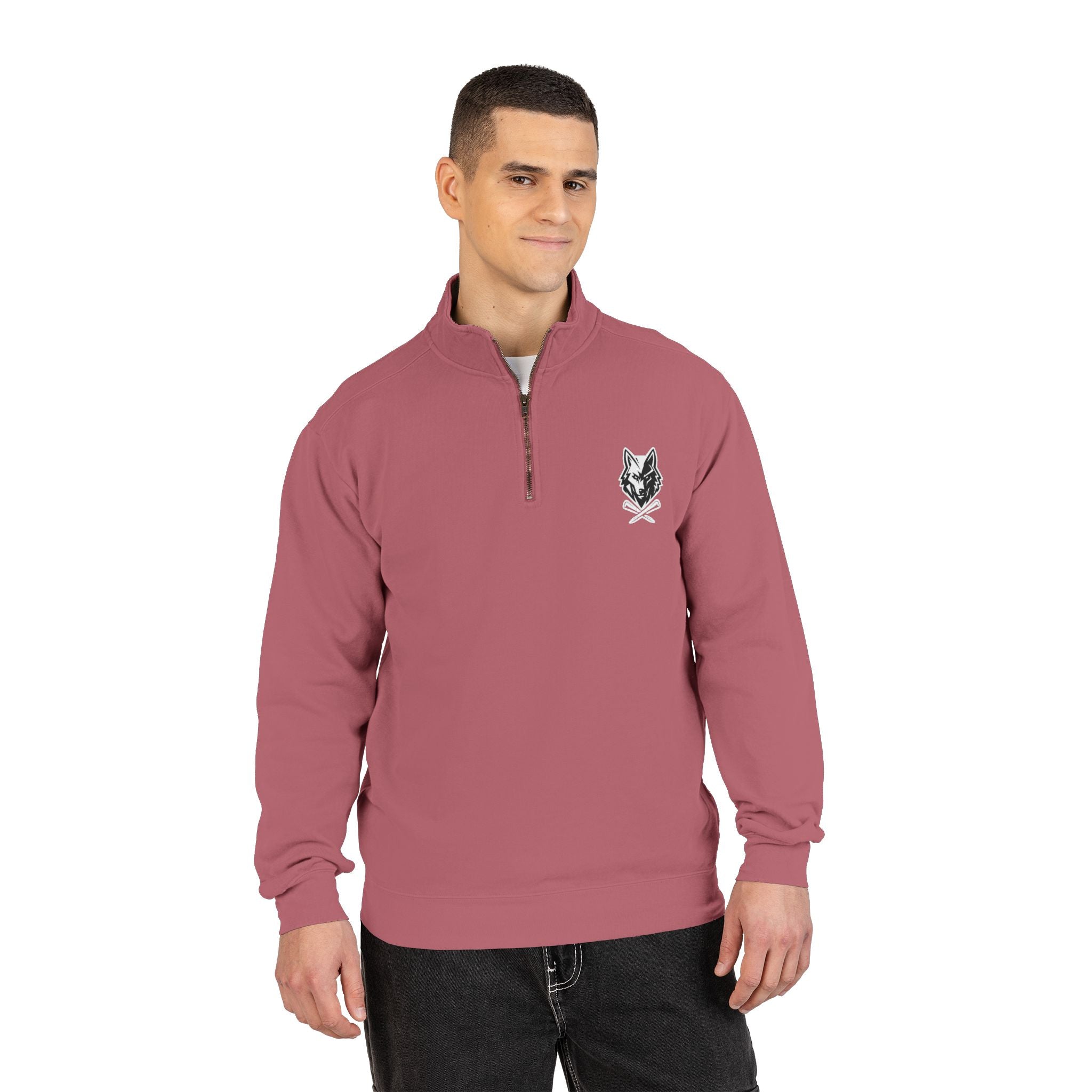 Wolf & Crossed Tee Quarter-Zip Unisex Sweatshirt