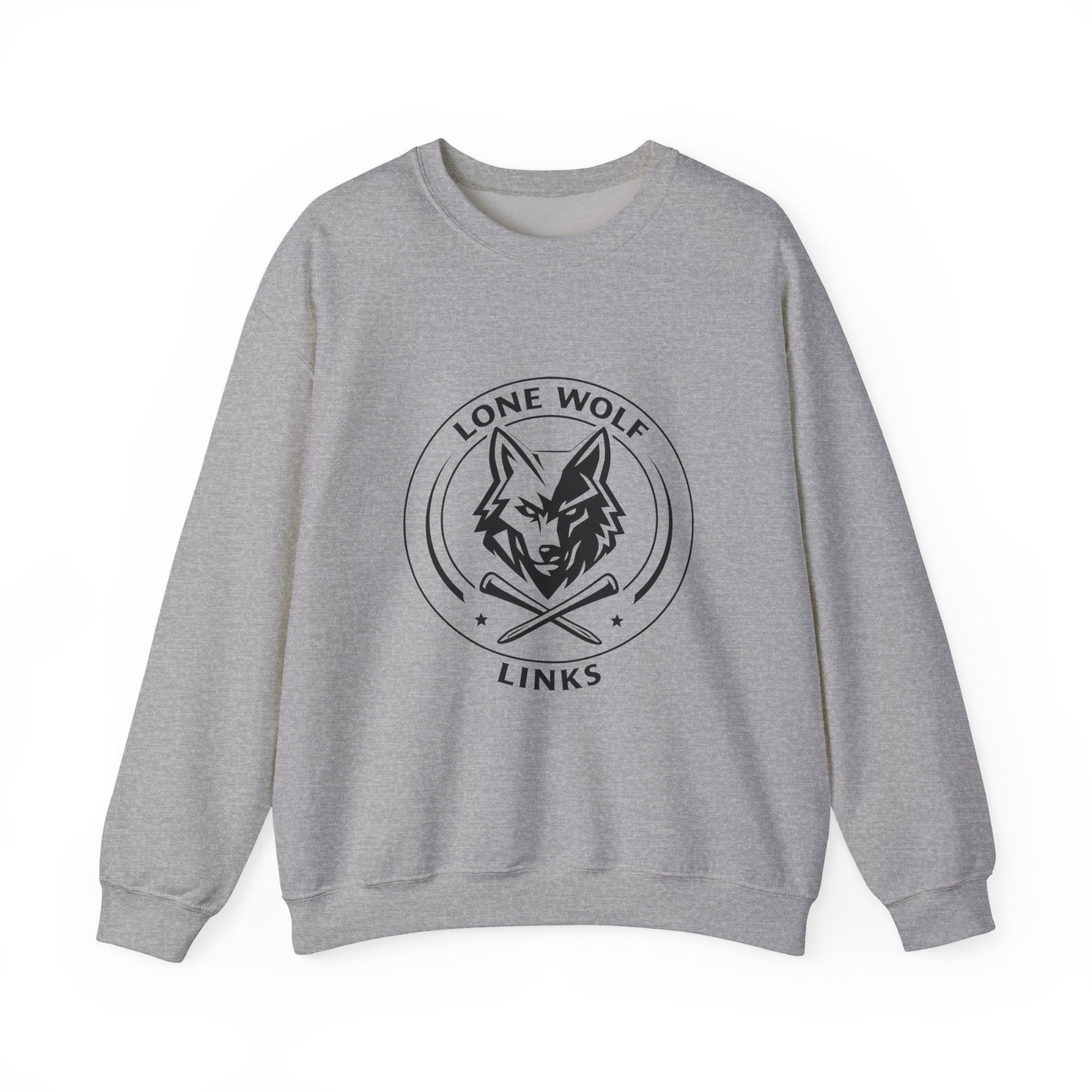 Lone Wolf Links Crewneck Sweatshirt - Unisex Golf Tee Logo Pullover