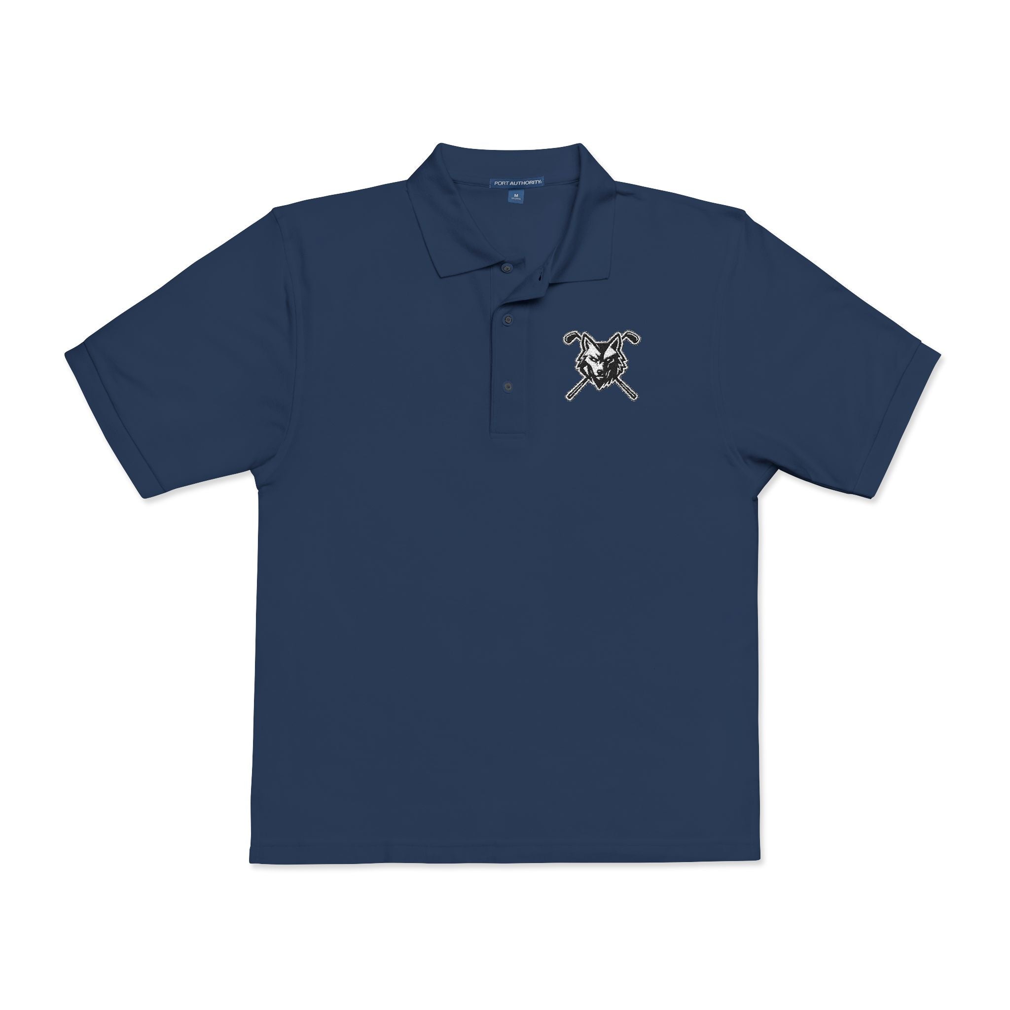 Embroidered Unisex Wolf & Clubs Polo Shirt - Casual Golf Wear
