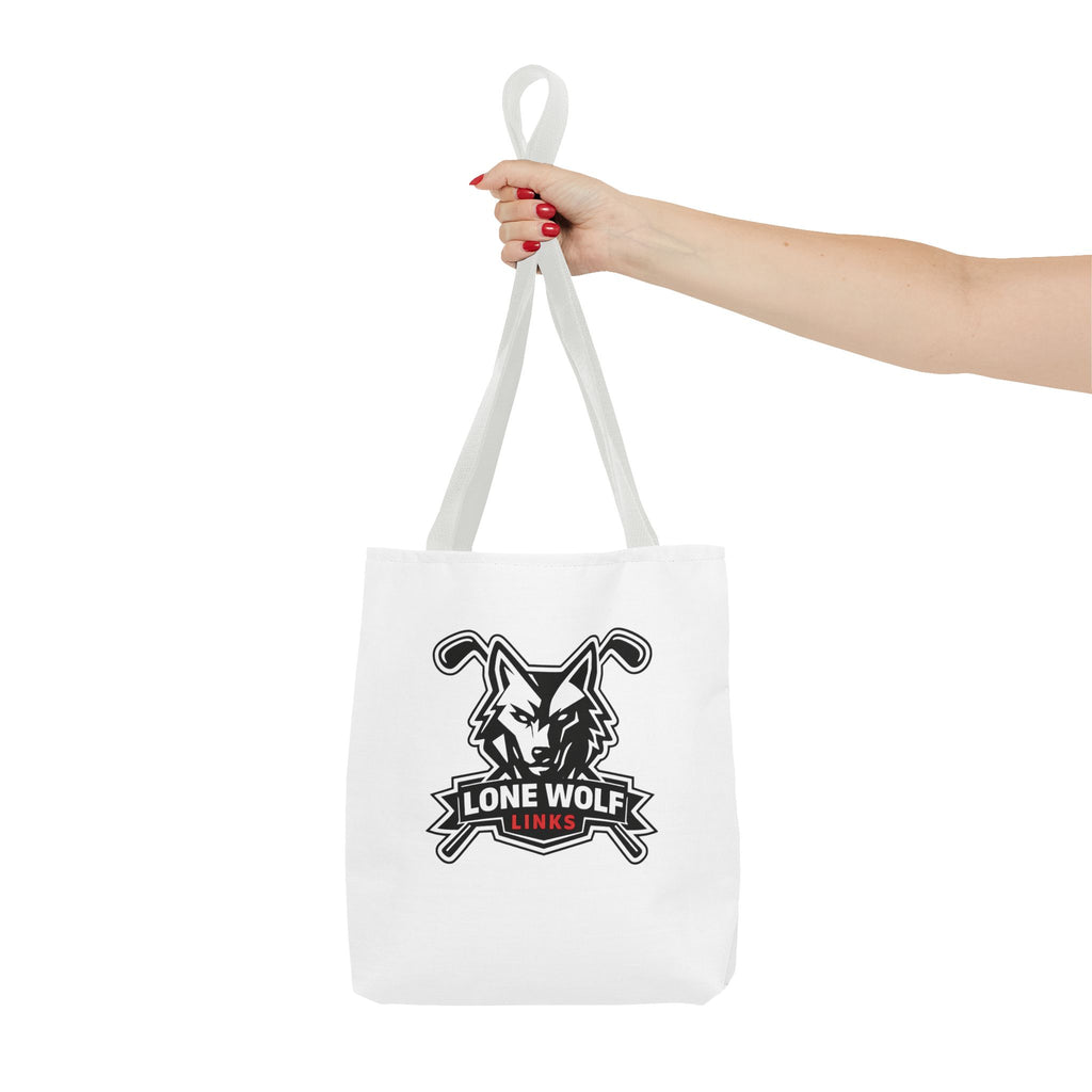 Lone Wolf Links Golf Tote Bag - Logo Canvas Carryall for Golfers