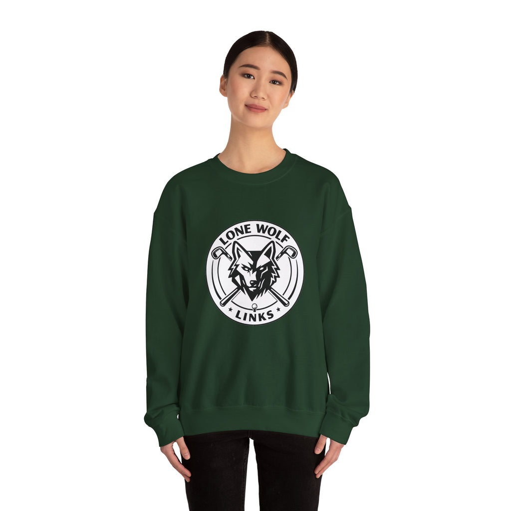 Lone Wolf Links Crewneck Sweatshirt - Unisex Golf Club Logo Pullover