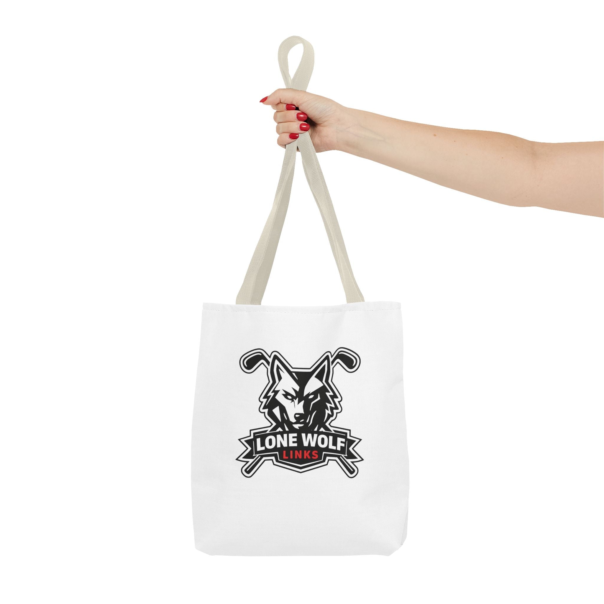 Lone Wolf Links Golf Tote Bag - Logo Canvas Carryall for Golfers