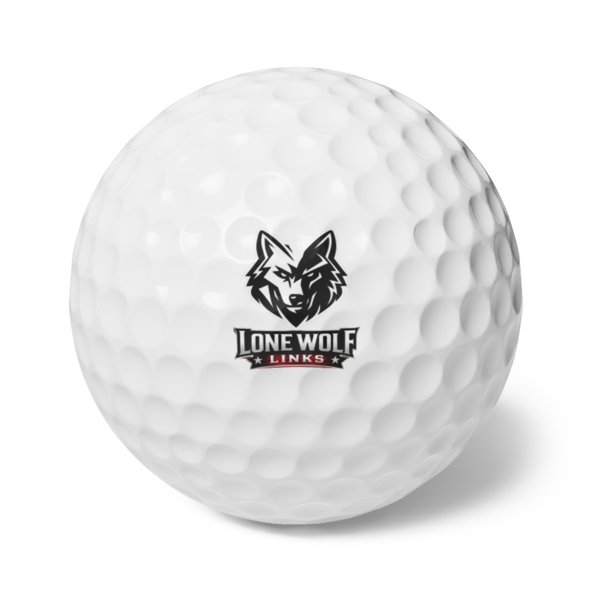 Golf Balls, 6pcs - Lone Wolf Links Logo