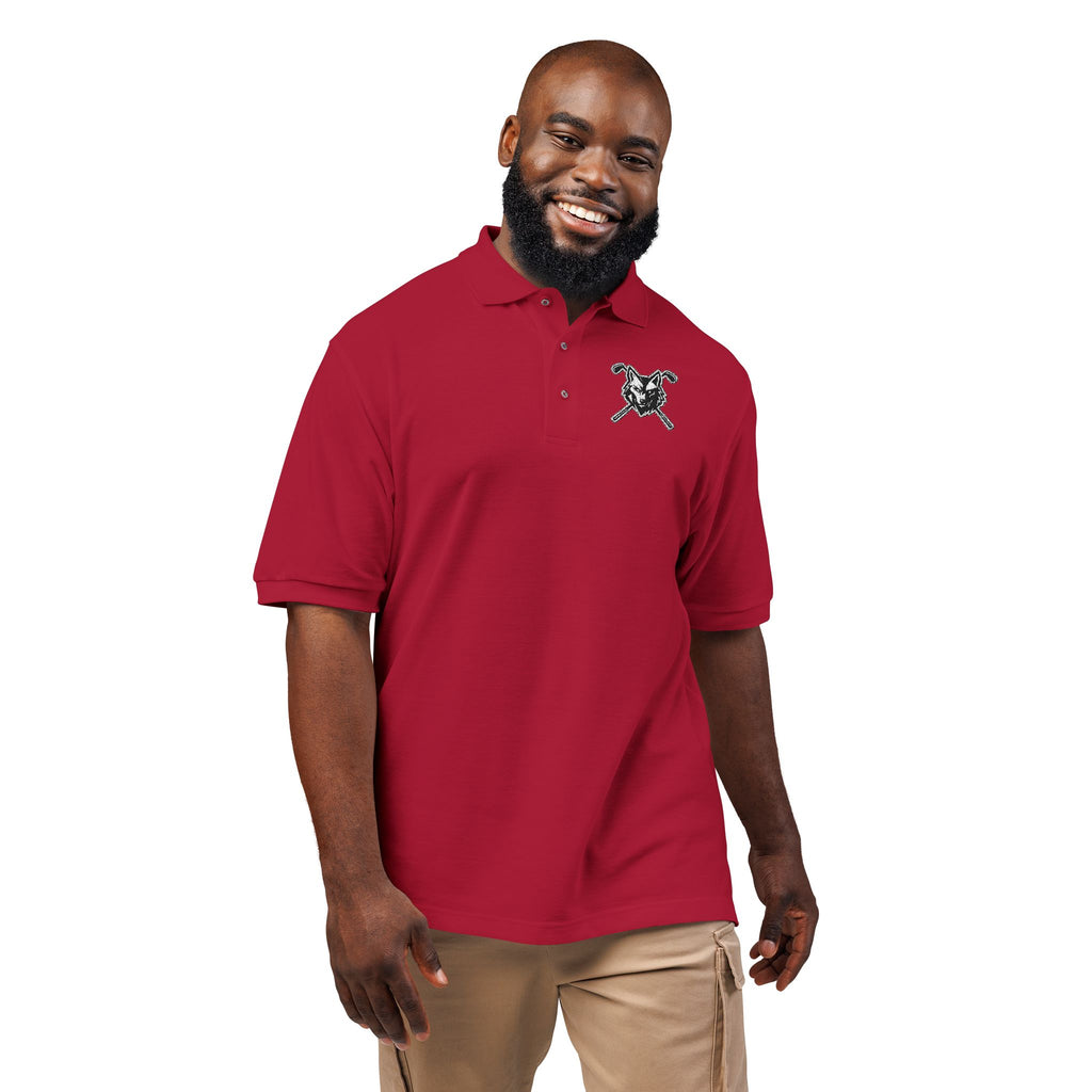 Embroidered Unisex Wolf & Clubs Polo Shirt - Casual Golf Wear