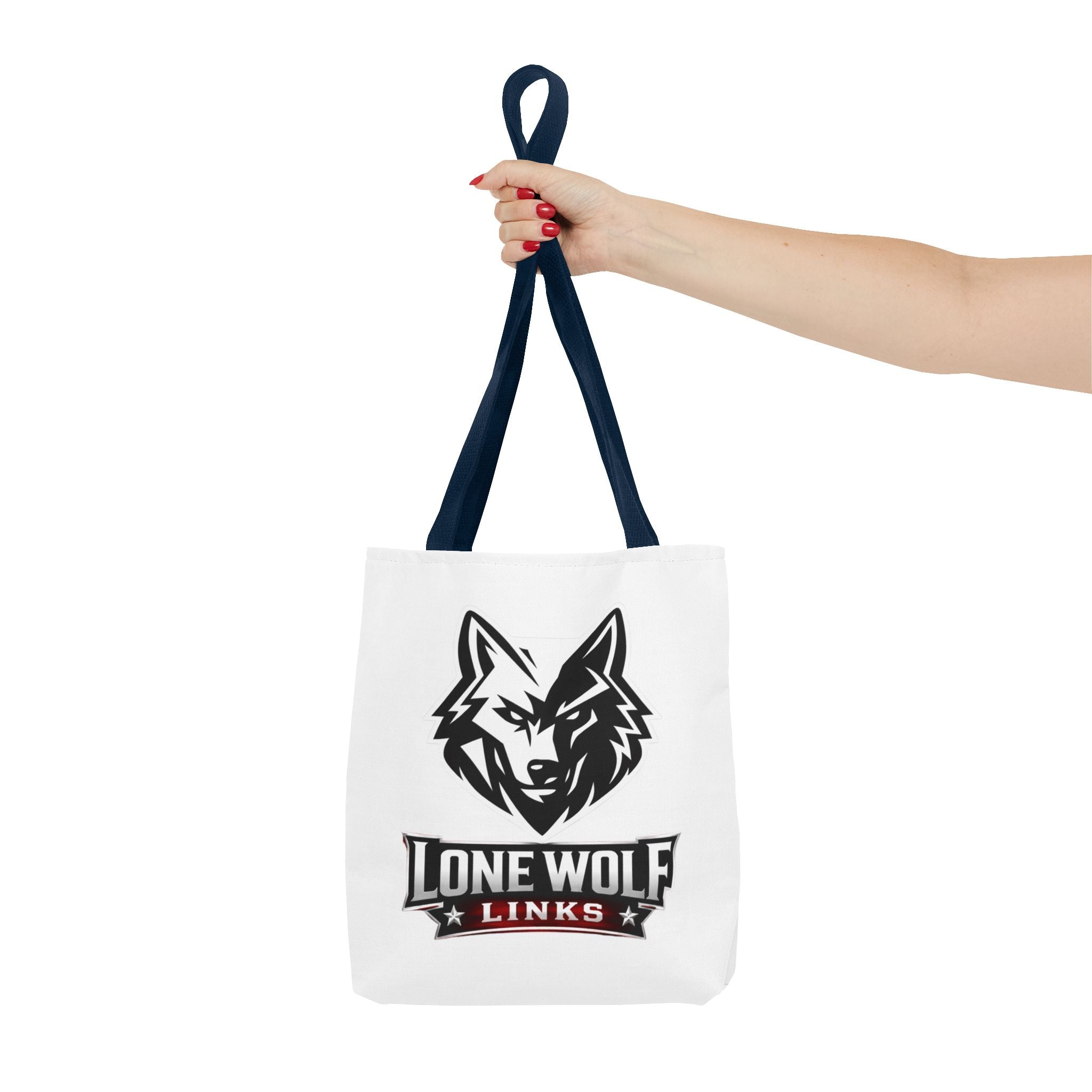 Lone Wolf Links Golf Tote Bag - Logo Canvas Carryall for Golfers
