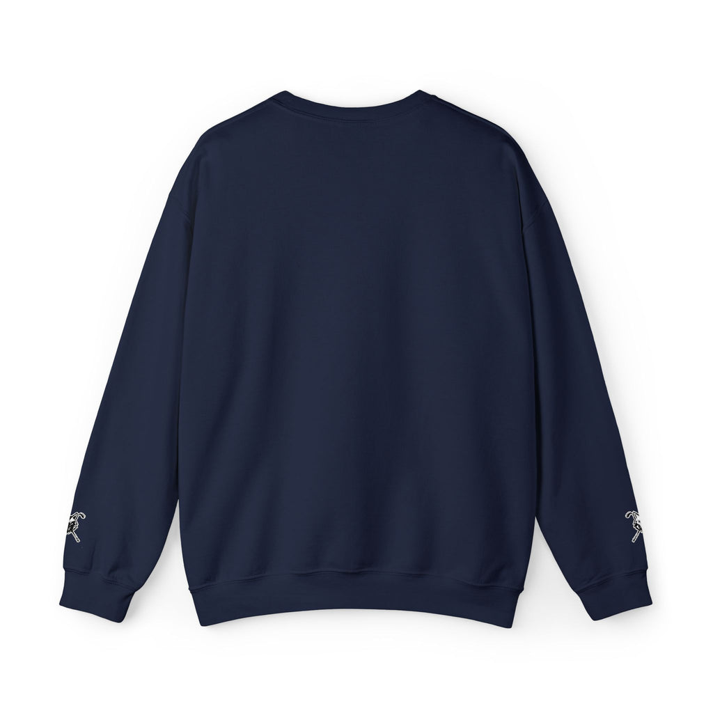 Crewneck Unisex Sweatshirt - Minimal Black Wolf Crossed Tees Graphic