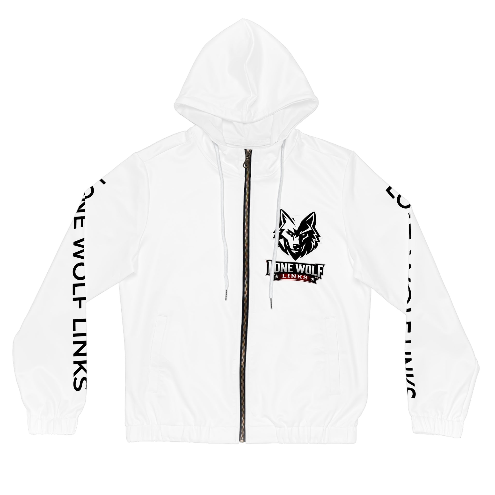 Lone Wolf Logo Women’s Full-Zip Hoodie - Streetwear Zip-Up with Sleeve Print