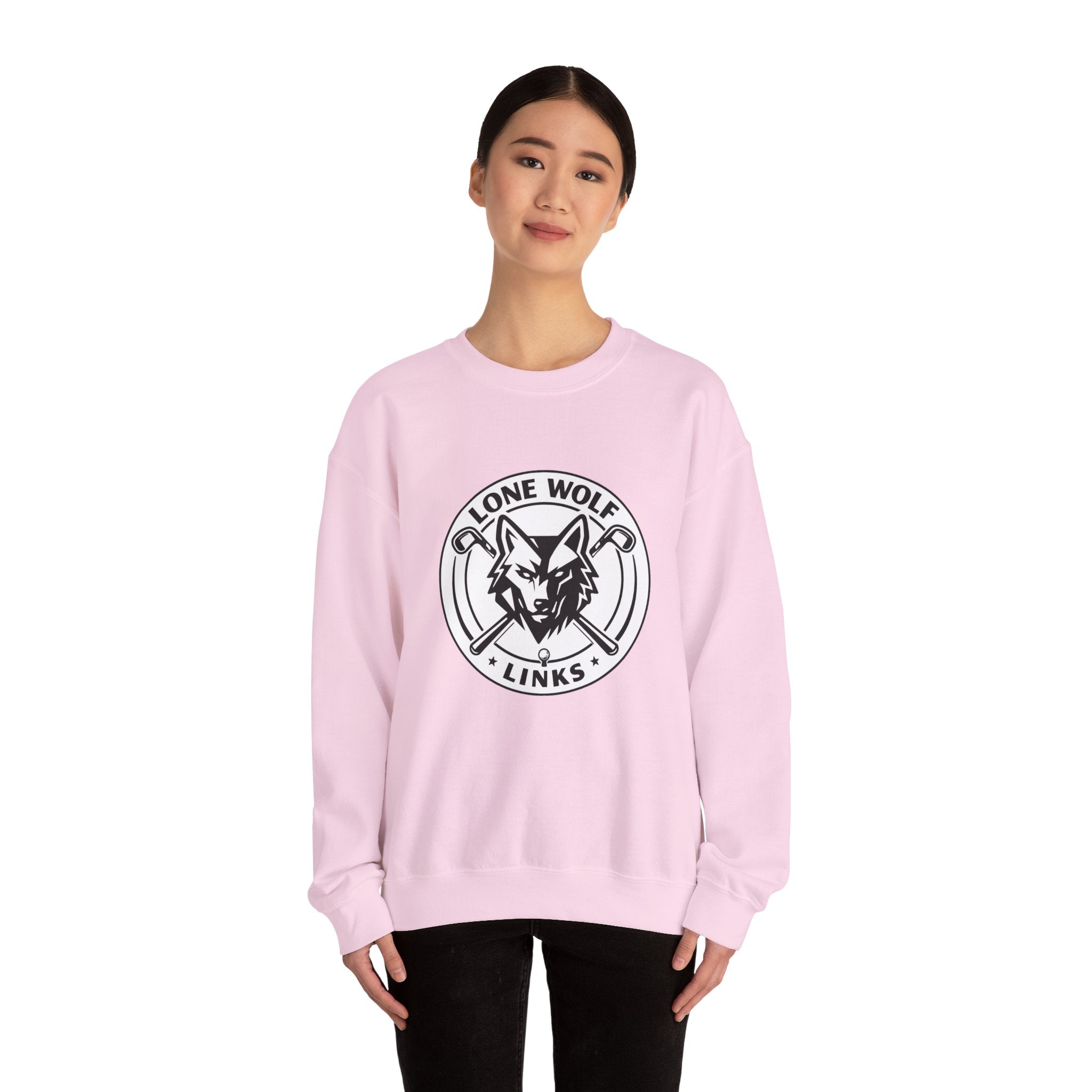 Lone Wolf Links Crewneck Sweatshirt - Unisex Golf Club Logo Pullover