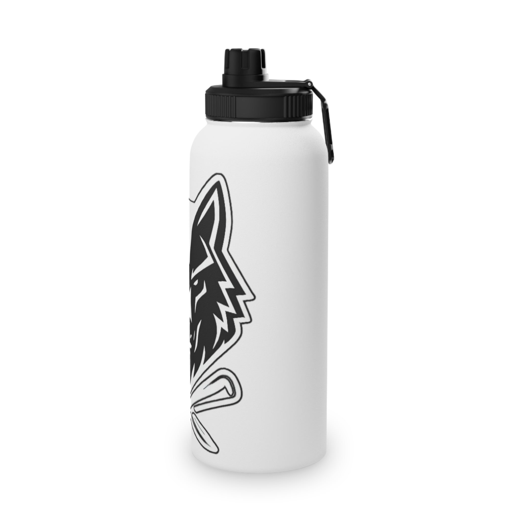 Wolf Logo Stainless Steel Water Bottle - Sports Lid, Insulated Sports Bottle