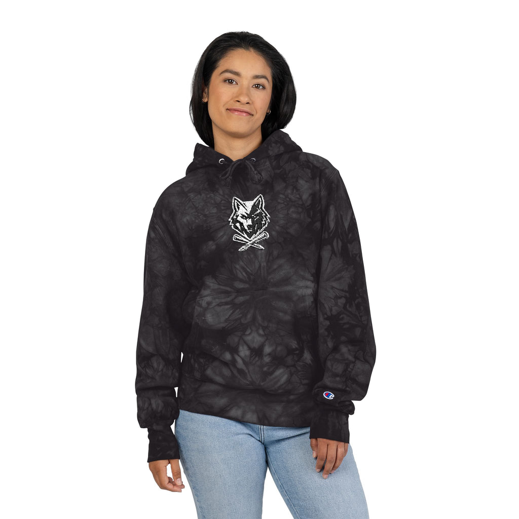 Tie-Dye Lone Wolf with Crossed Tees Hoodie (Unisex)