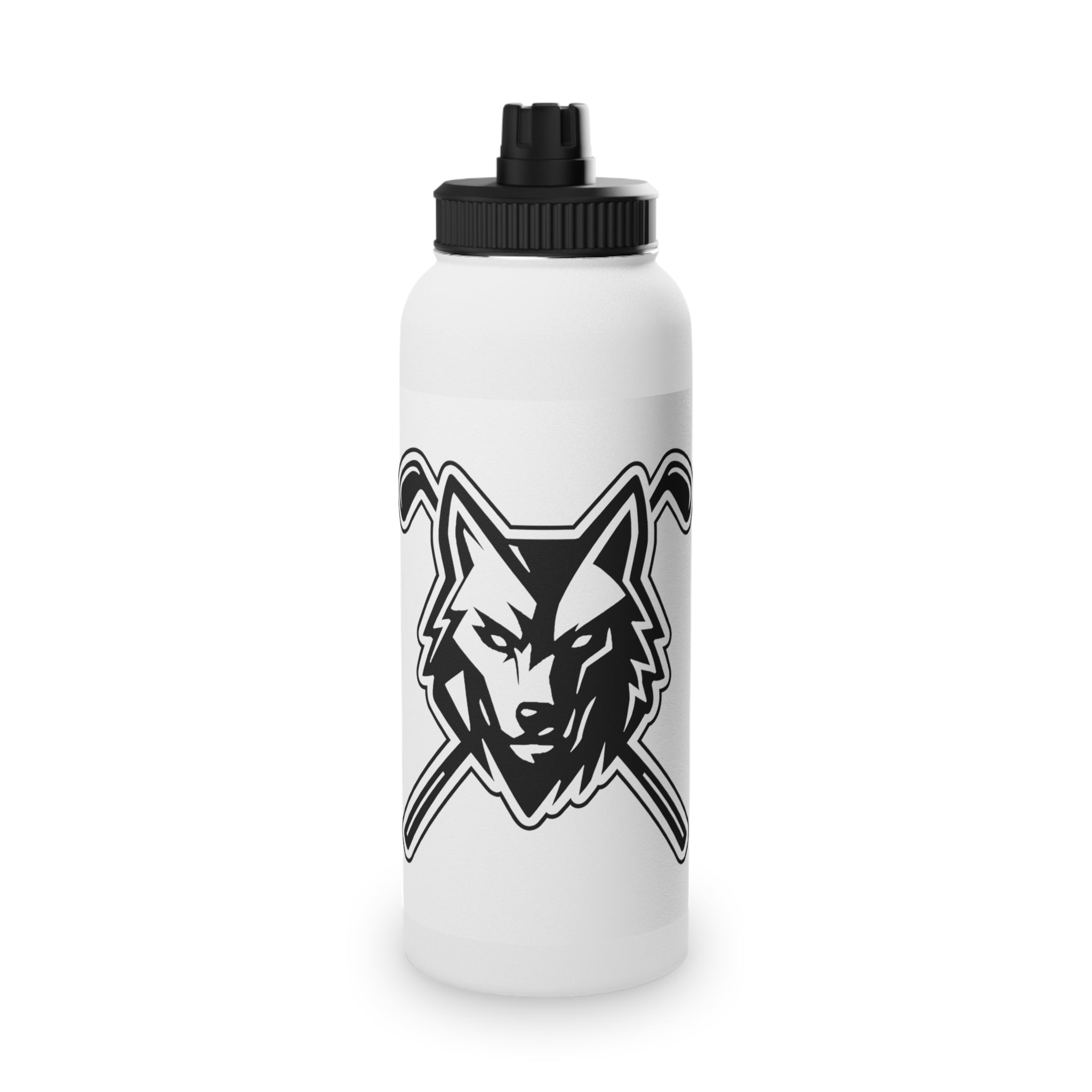 Wolf Logo Stainless Steel Water Bottle - Sports Lid, Insulated Sports Bottle
