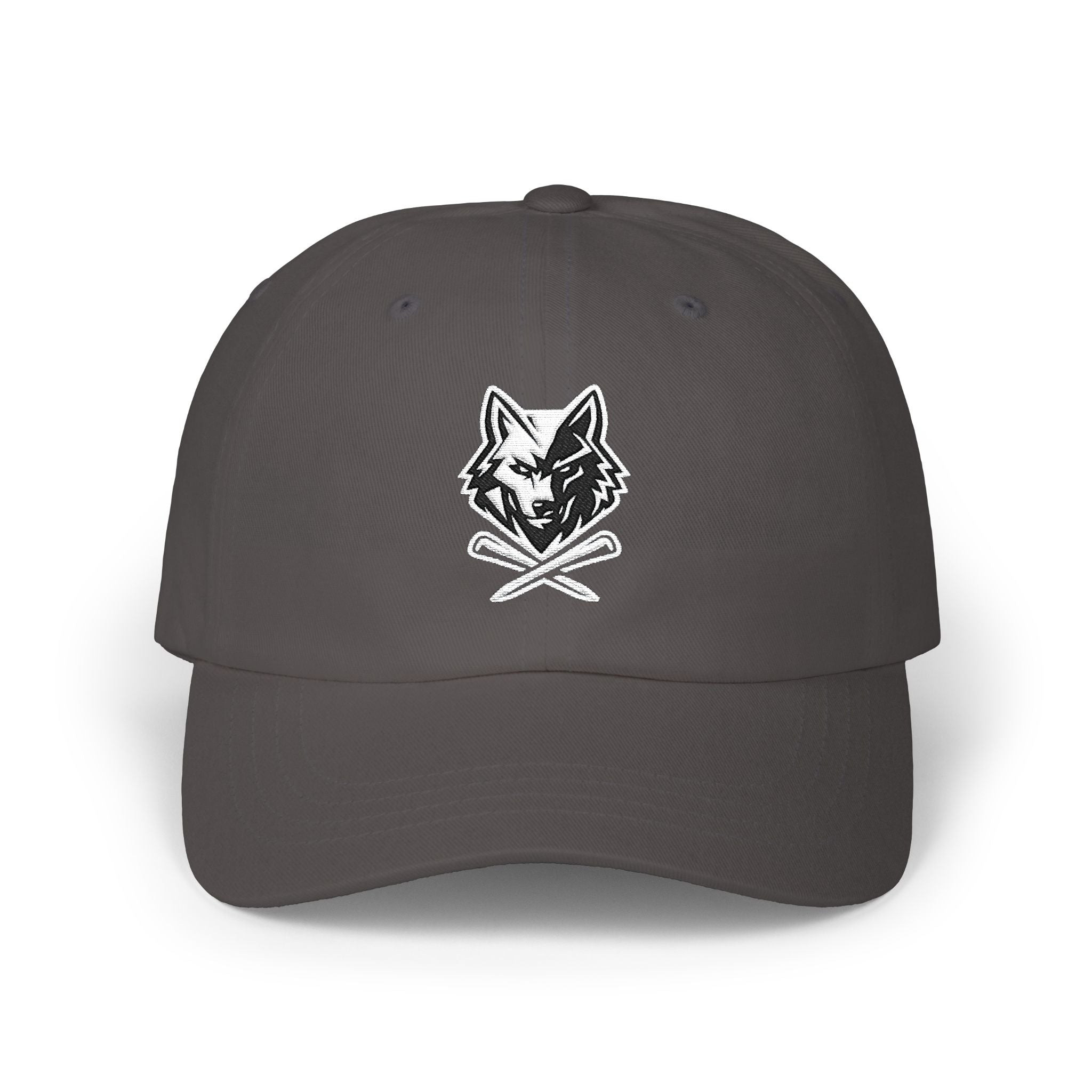 Dad Cap with Crossed Tees Wolf Patch - Golf Hat