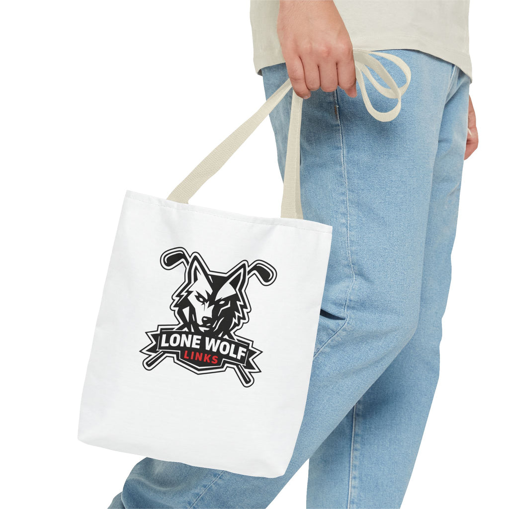 Lone Wolf Links Golf Tote Bag - Logo Canvas Carryall for Golfers
