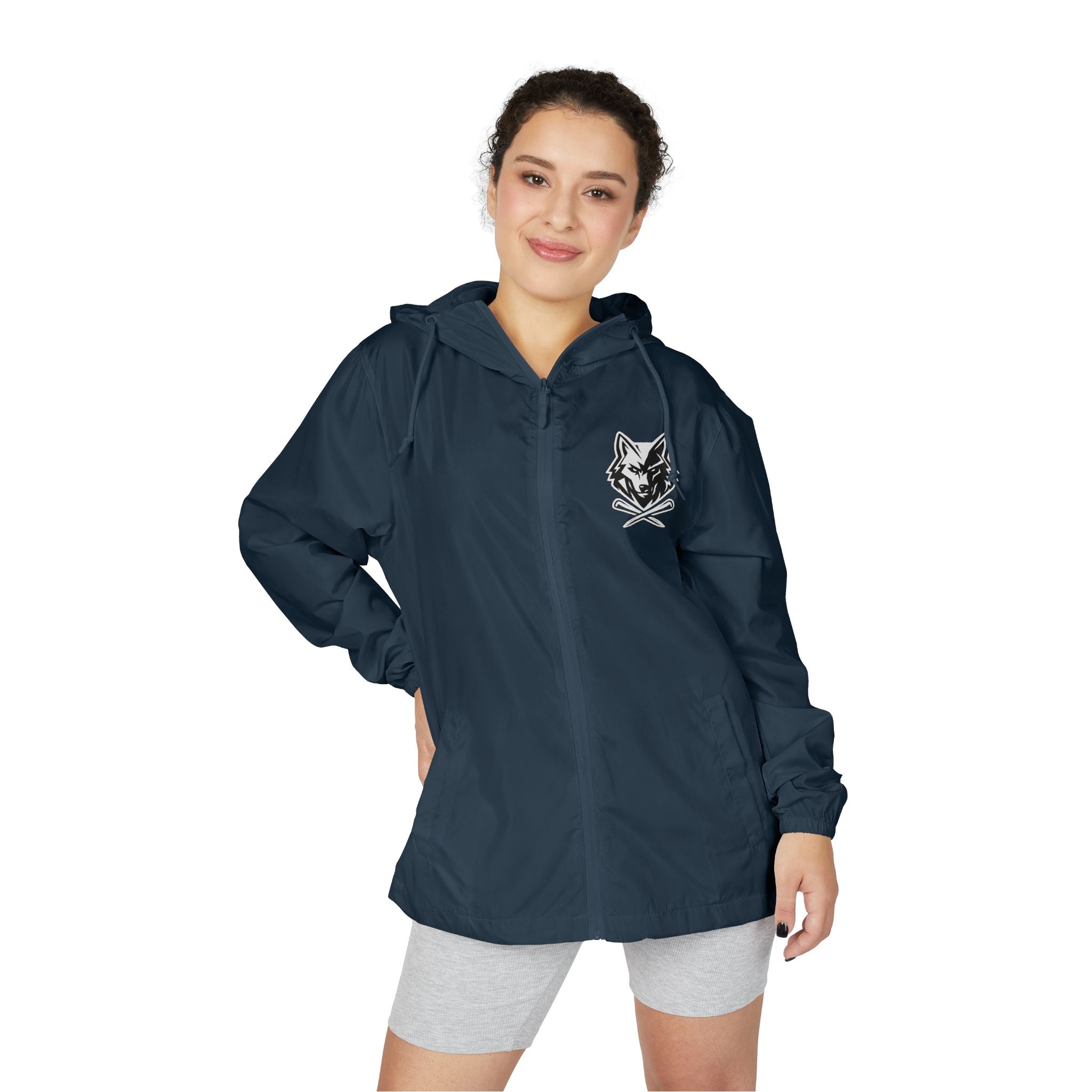 Windbreaker Jacket (Unisex) - Wolf With Clubs Chest Logo