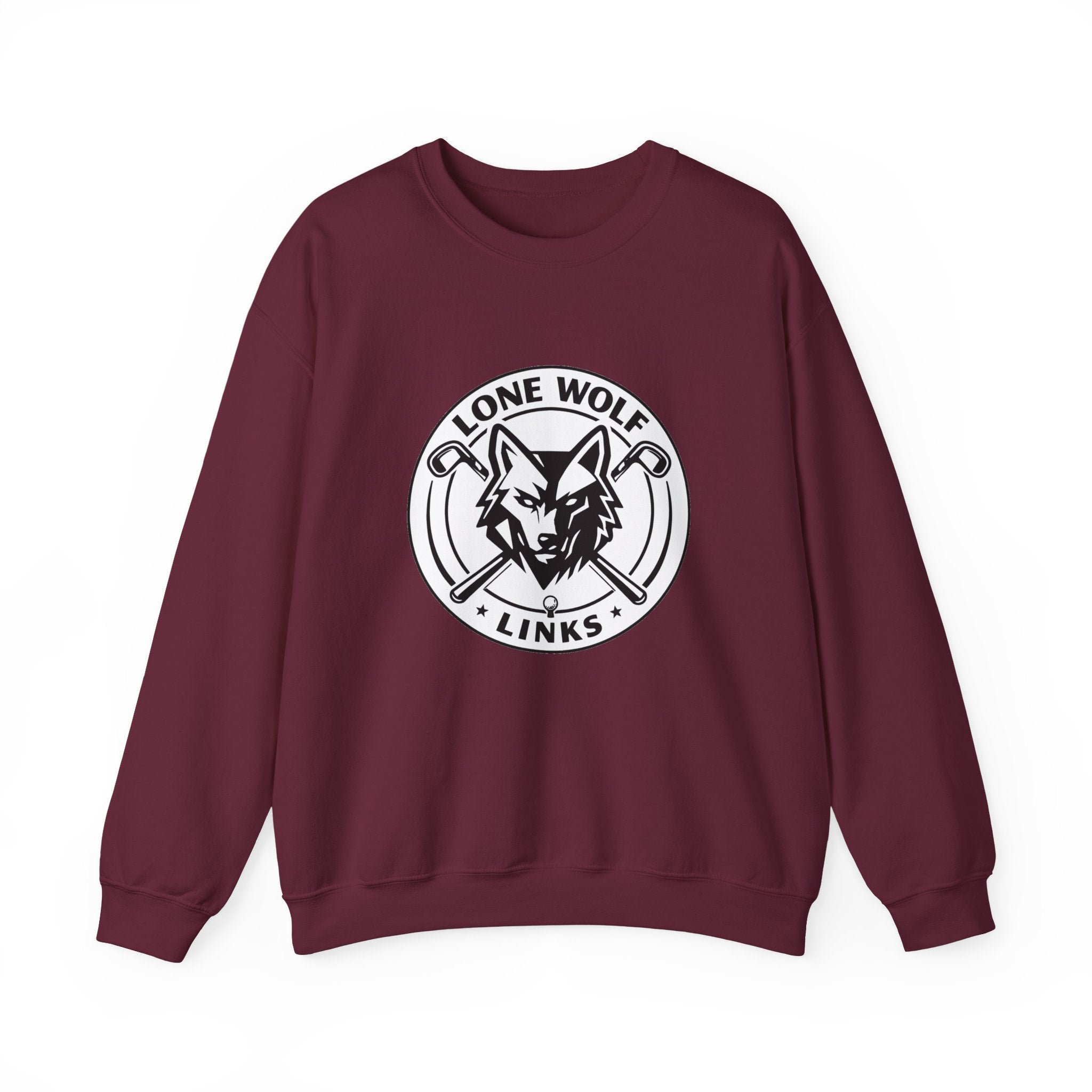 Lone Wolf Links Crewneck Sweatshirt - Unisex Golf Club Logo Pullover