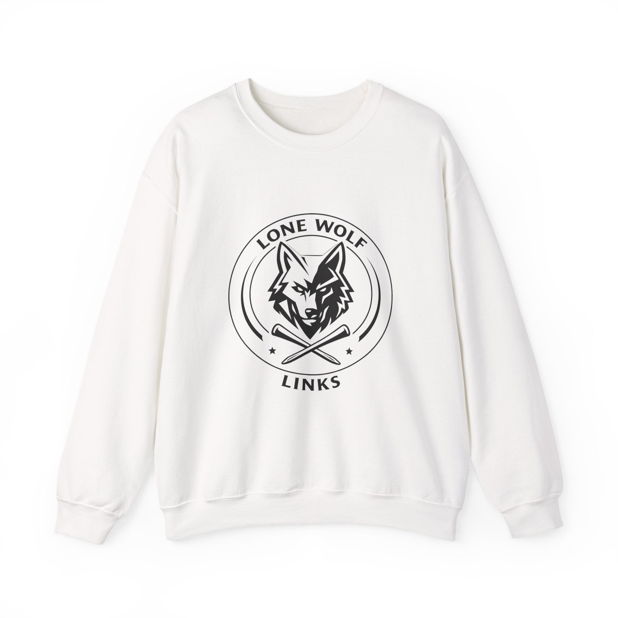 Lone Wolf Links Crewneck Sweatshirt - Unisex Golf Tee Logo Pullover