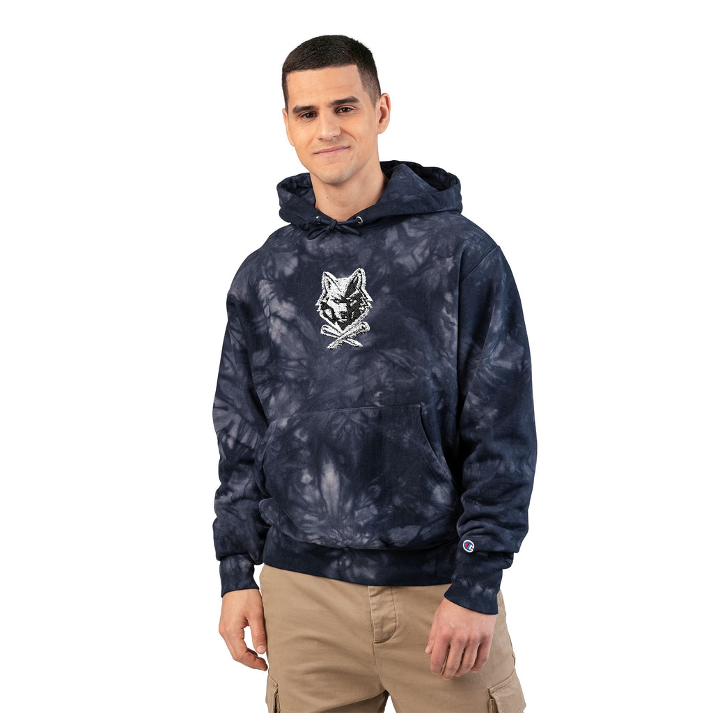 Tie-Dye Lone Wolf with Crossed Tees Hoodie (Unisex)