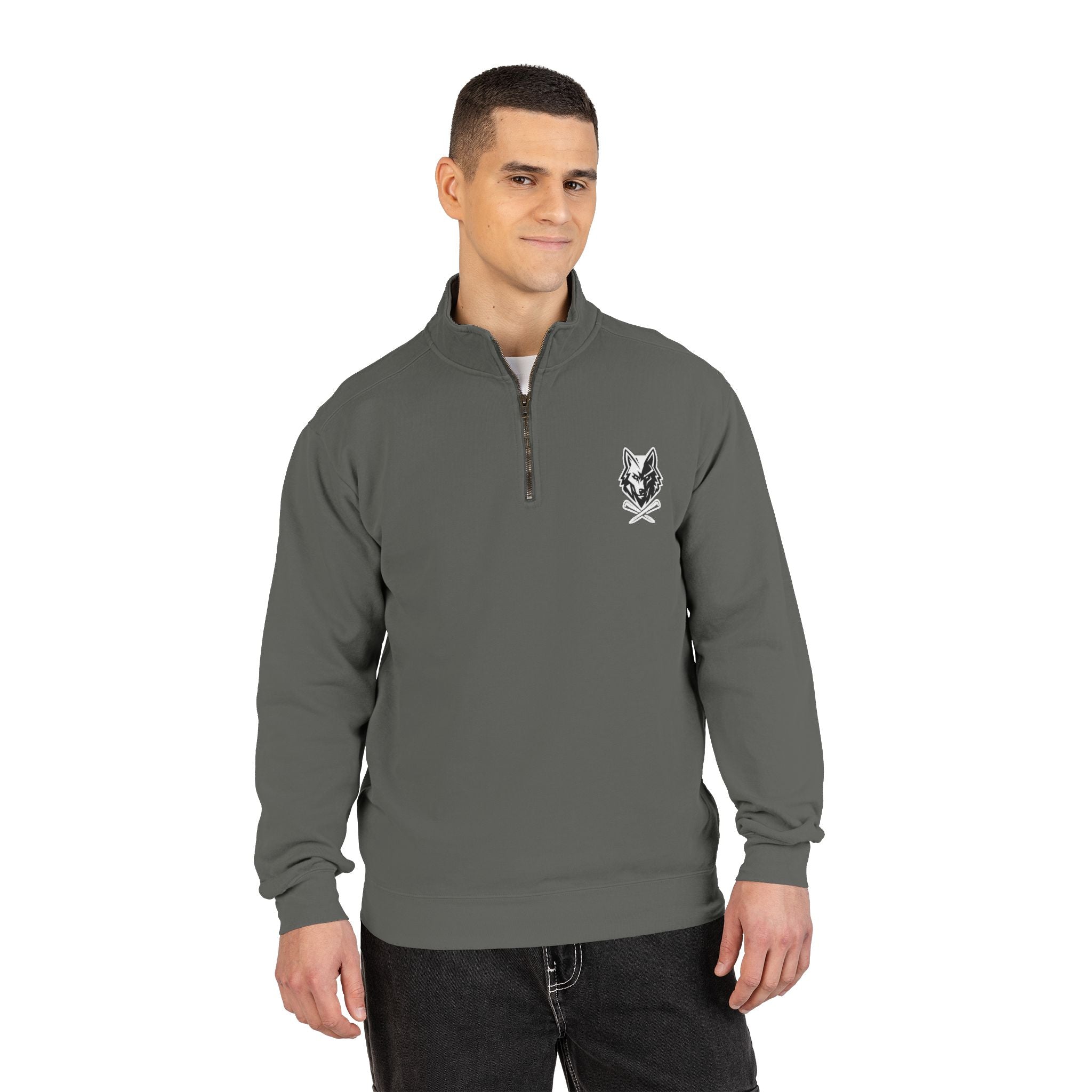 Wolf & Crossed Tee Quarter-Zip Unisex Sweatshirt