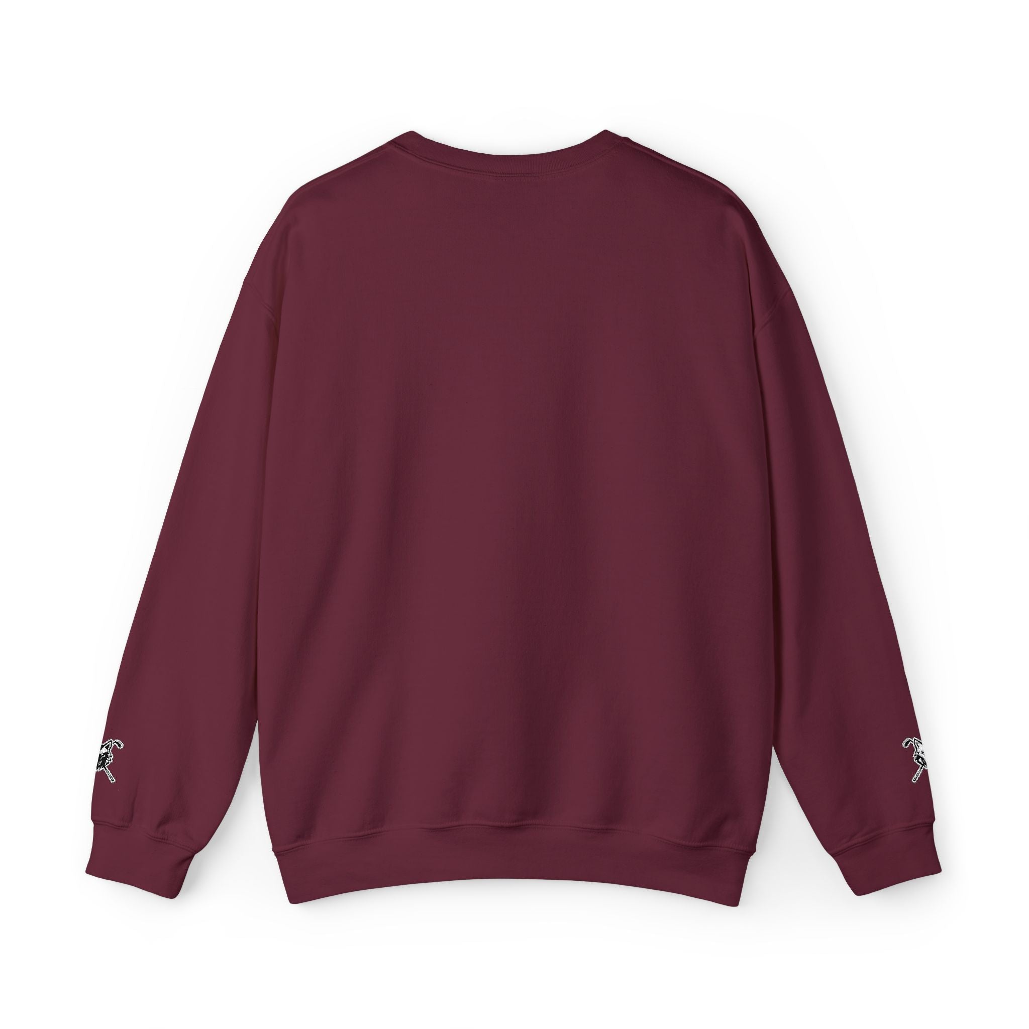 Crewneck Unisex Sweatshirt - Minimal Black Wolf Crossed Tees Graphic