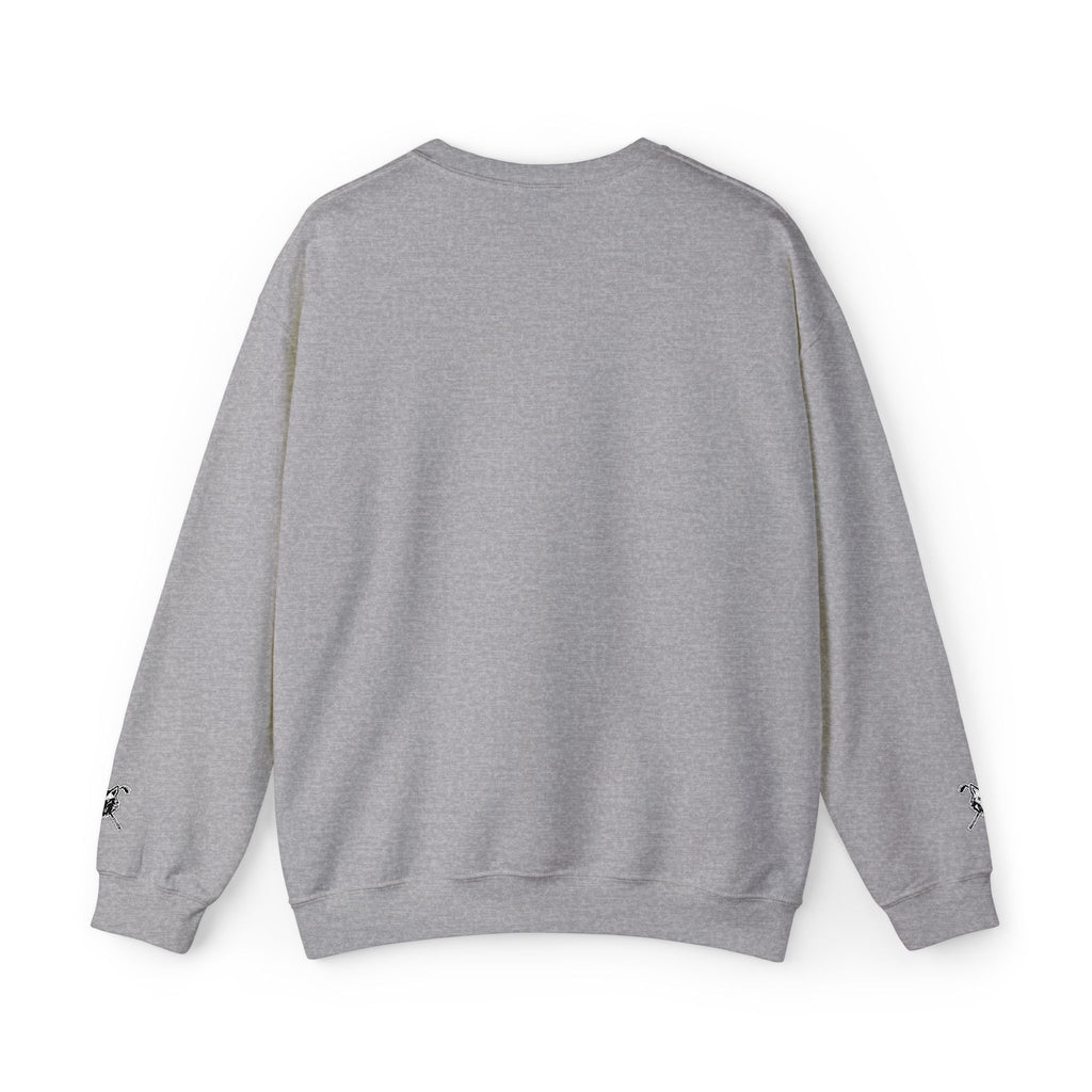 Crewneck Unisex Sweatshirt - Minimal Black Wolf Crossed Tees Graphic