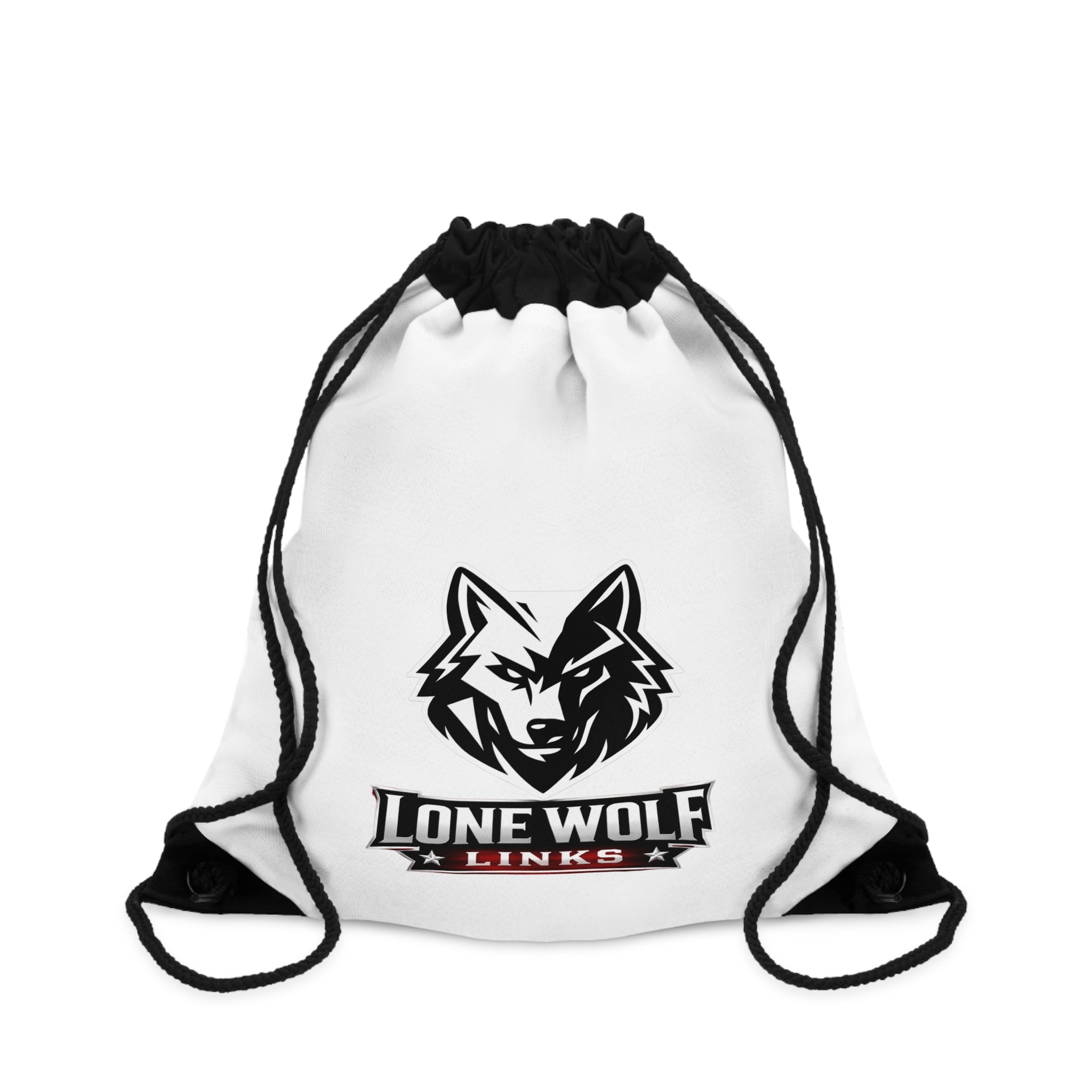 Lone Wolf Links Golf Drawstring Bag – Athletic Gym & Course Tote