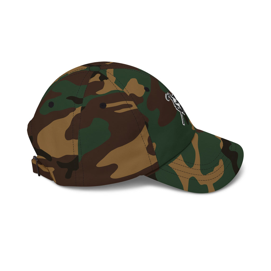 Dad Cap with Crossed Clubs Wolf Patch - Outdoor Golf Hat