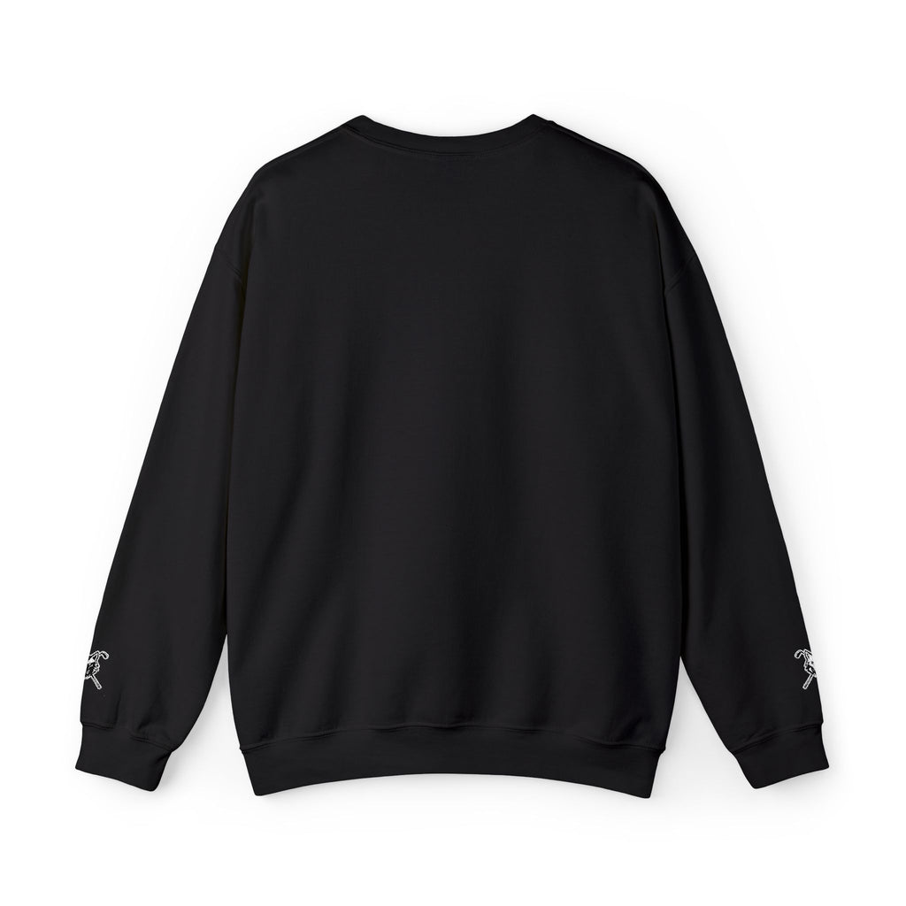 Crewneck Unisex Sweatshirt - Minimal Black Wolf Crossed Tees Graphic
