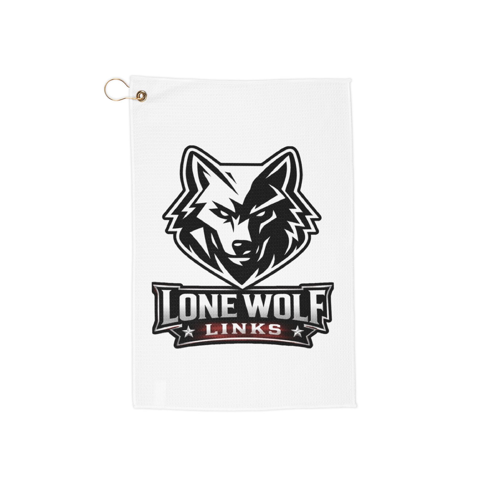 Lone Wolf Links Golf Towel – Embroidered Wolf Logo Cleaning Towel with Clip
